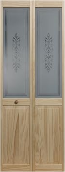 LTL Home Products 885730 Tapestry Half Glass Bifold Interior Wood Door, 36 Inches x 80 Inches, Unfinished Pine
