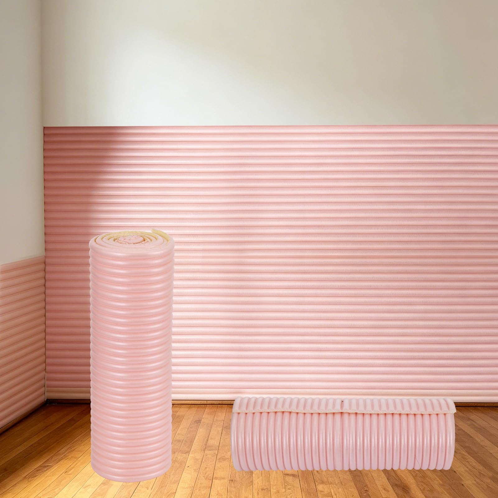 Wenceda 40x200CM Soft Pink Wall Padding for Kids,Peel and Stick Headboard for Autism Playroom Nursery Bedroom,3D Anti Collision Wall Panels