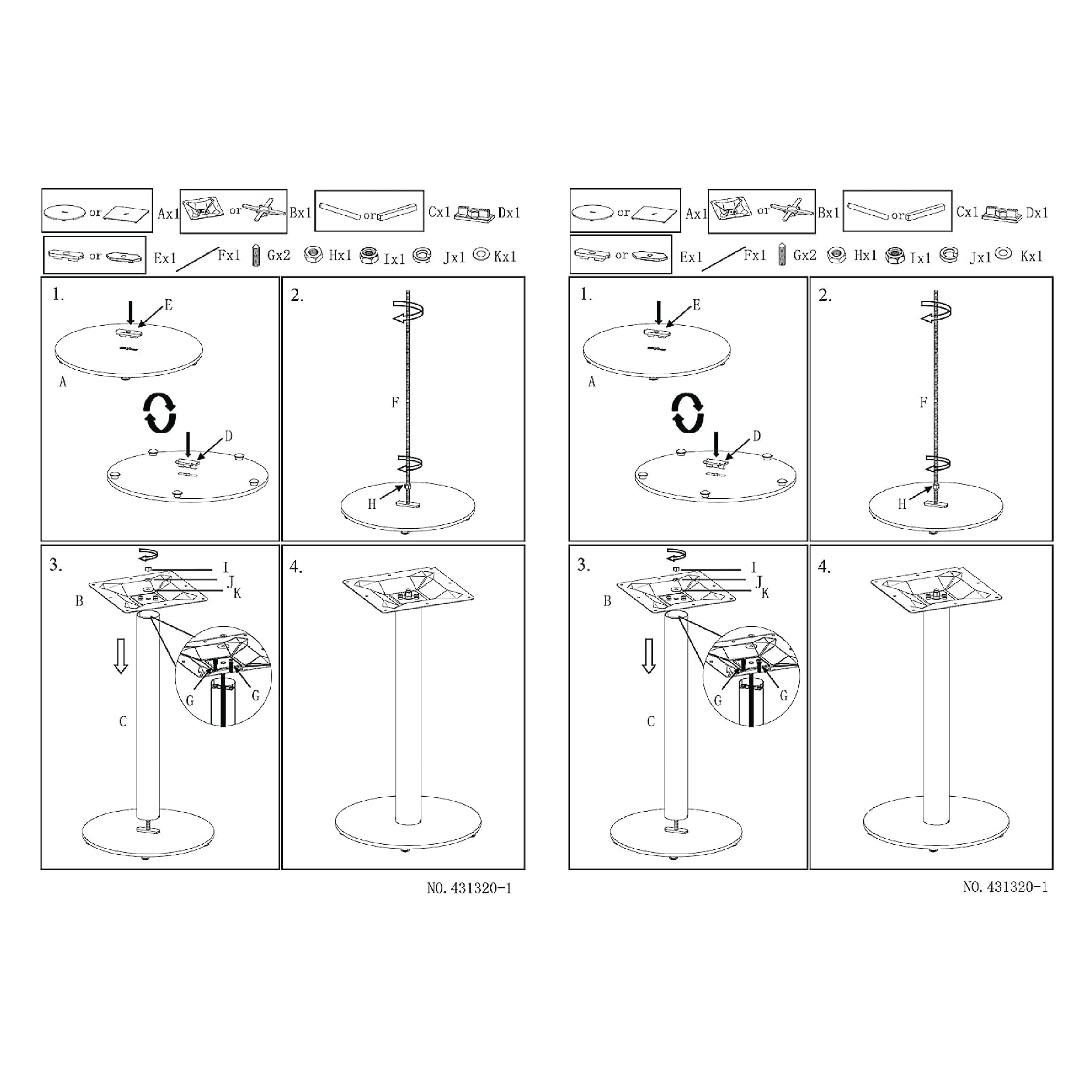 Base per Tavolo da Pranzo Premium in Metallo Nero - PJ7087 - Gambe per Tavoli (Altezza: 73 cm, Peso: 15,5 kg, Gambe per Tavoli 40x40 cm) - Max. Dimensione della Tavola: 70x70 / Ø 80 cm