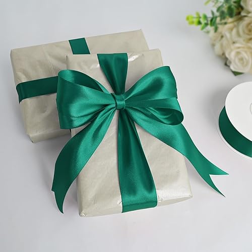 Miniatura 750 de Cinta de satén rosa polvoriento de doble cara de 1/4 pulgadas x 50 yardas, cintas de poliéster polvorientas para envolver regalos, cinta de tela