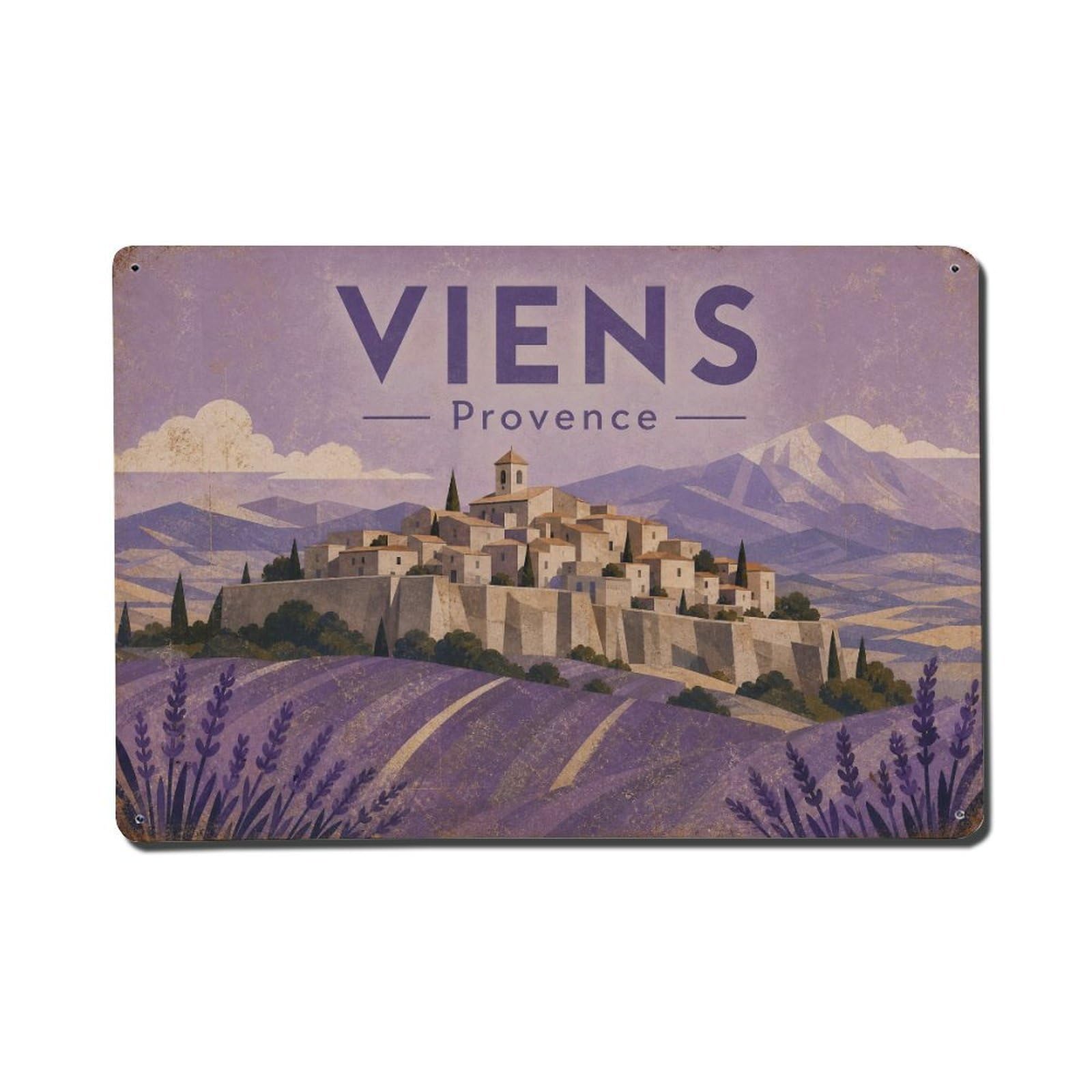 Gead 8X12inch Style Vintage Travel Viens Provence Plateau Metal Tin Sign