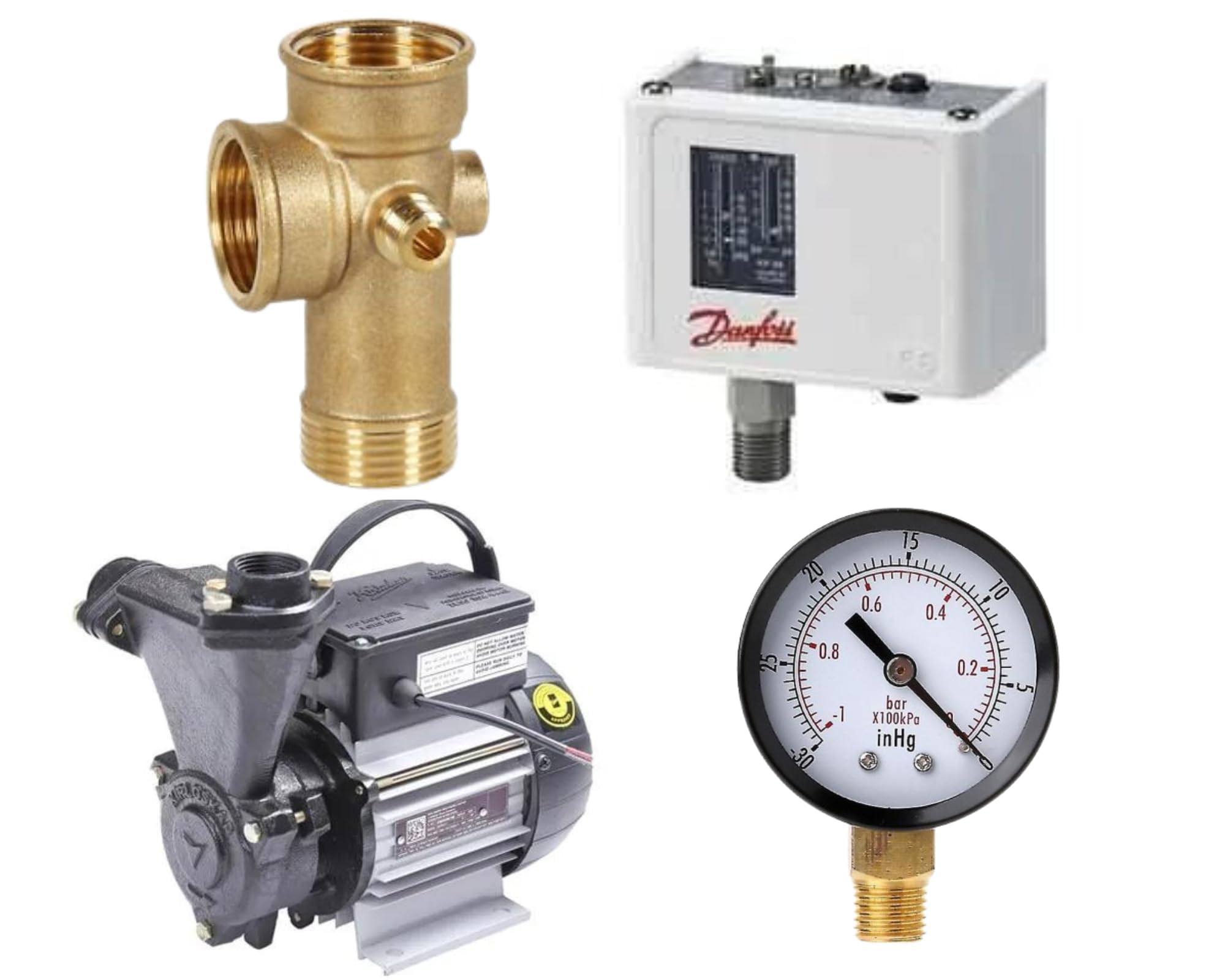 Kirloskar JALRAAJ-1 HP Water Pump with Plumbing Accessories, 5 way Connector, Pressure Guage, Pressure switch single phase (B0CFLWKK1Y) Amazon Price History, Amazon Price Tracker