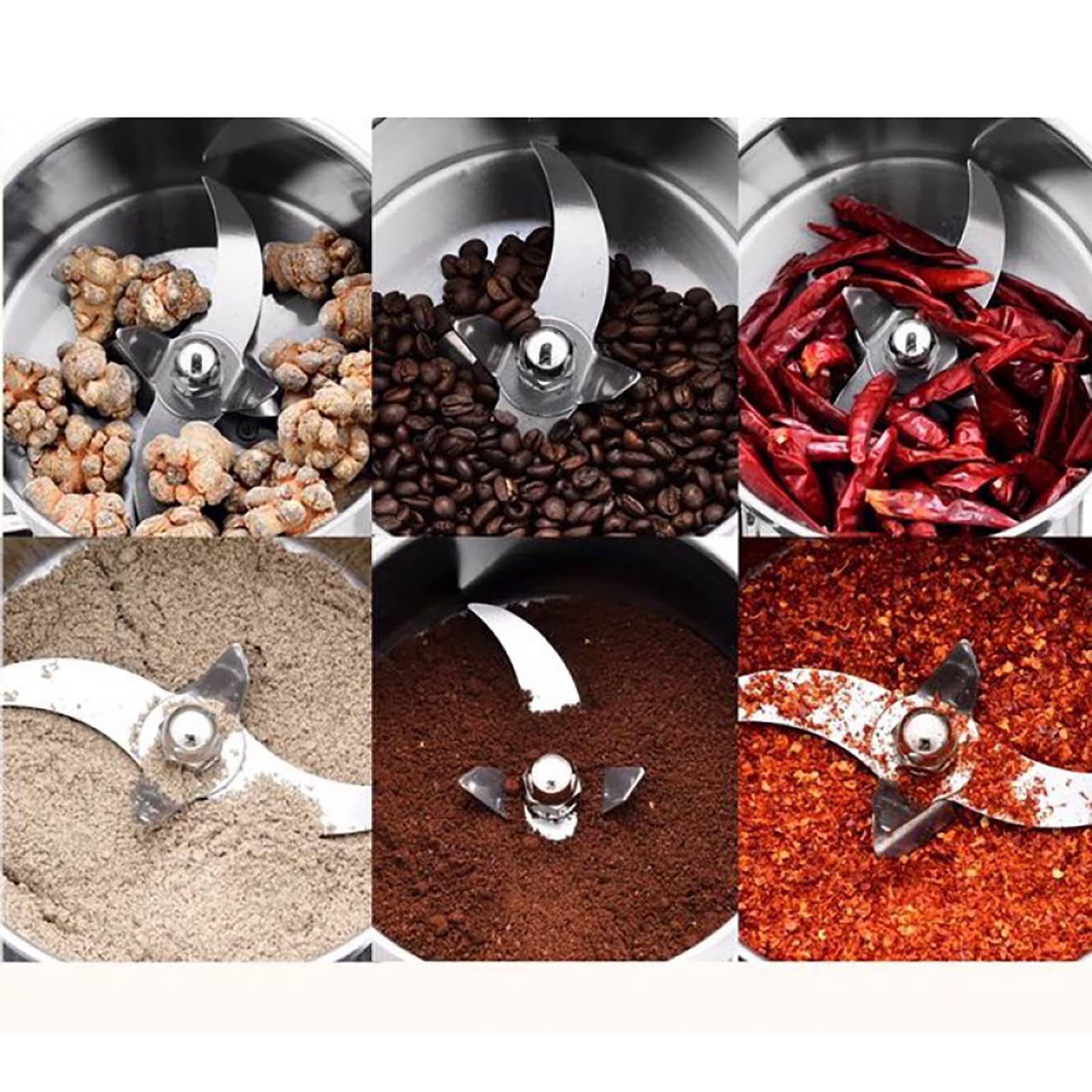 Moulin Céréales Grains Électrique 2000 g, Grinder en Acier Inoxydable et Moteur 4000 W, Broyeur à Lames Robot Culinaire à Grande Vitesse pour Moudre Céréales Épices Herbes Noix Café