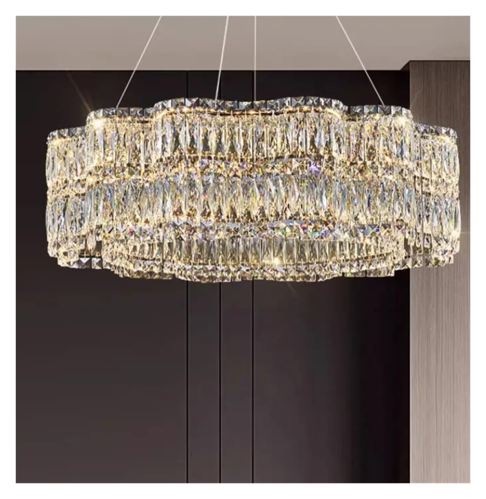 LED Luxury Crystal Pendant Light Bedroom Restaurant Decoration Modern Hanging Lamp Fixture,for Room