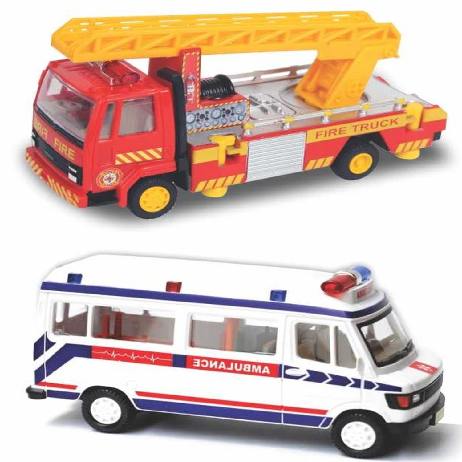 Sheel Kid Ambulance Toy With Fire Ladder Truck Toy (Red White) (B099X1TZJ6) Amazon Price History, Amazon Price Tracker