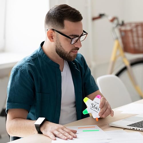 Miniatura 5 de 20 bolígrafos de estrella, regalos de Navidad inspiradores para compañeros de trabajo, estudiantes de profesores, resaltadores de punta de pincel,