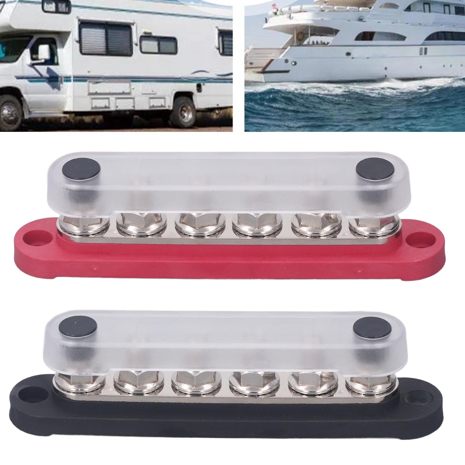ViaGasaFamido Barra di Rame 150A 300VAC 48VDC, Bus Bar in Cavo per Auto Navi e Veicoli – Striscia di Cablaggio di Derivazione per Alta Corrente, Ideale per Impianti Elettrici Autoveicoli