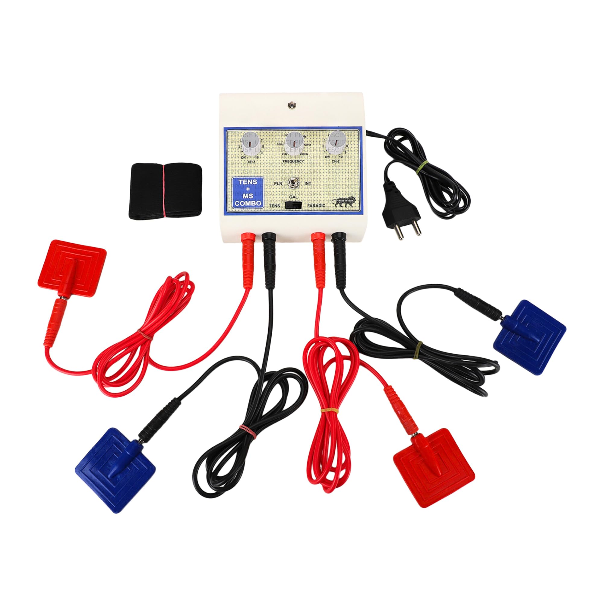 Combo 2 Channel |Advanced Dual Channel TENS & EMS Therapy System for Pain Relief | Muscle Stimulation | and Rehabilitation - T.E.N.S. MS Combo 2 Channel Device (1 Year Replacement Warranty)