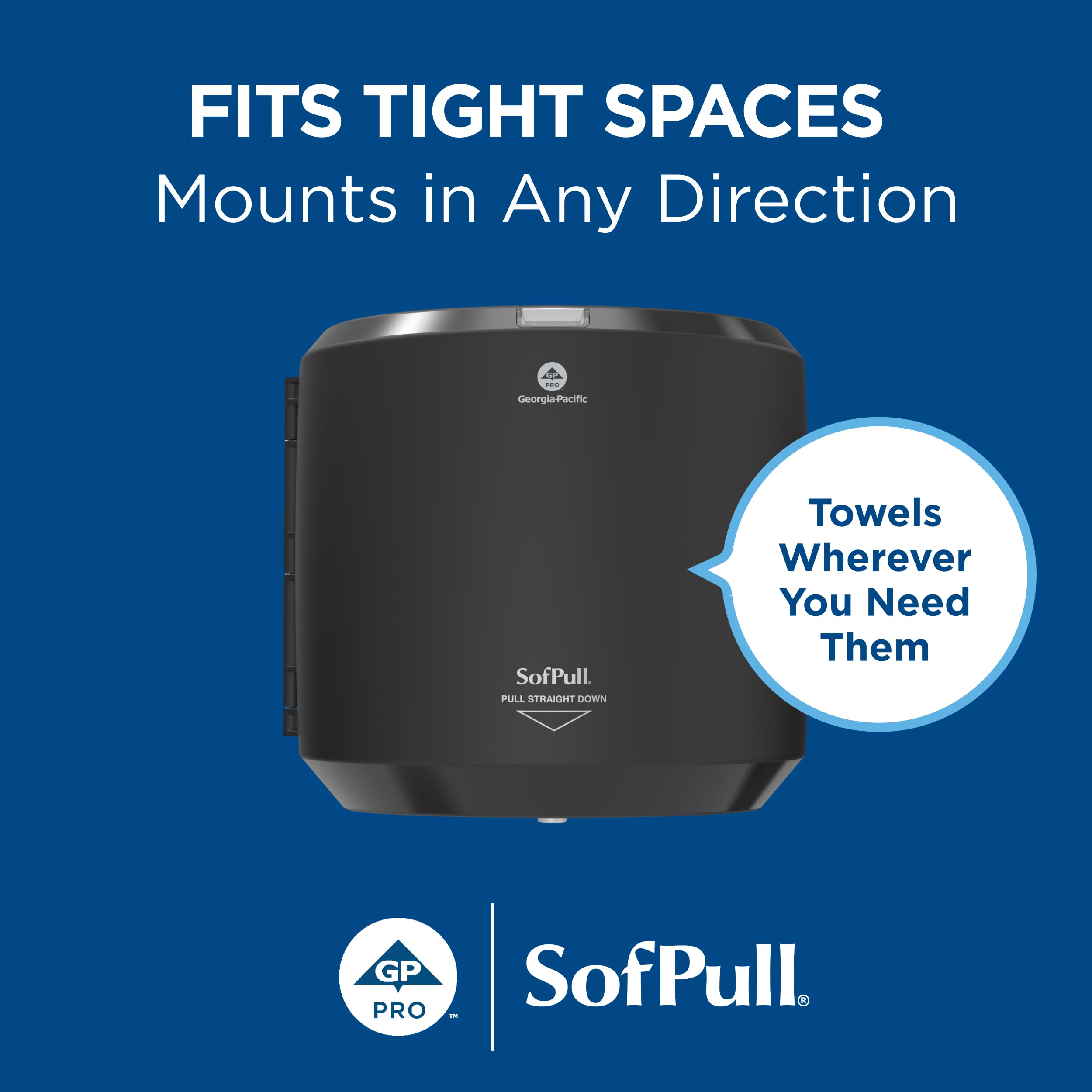 SFPULL® - Dispensador de toallas de papel de gran capacidad de GP Pro (Georgia-Pacífico), color negro, 1 dispensador