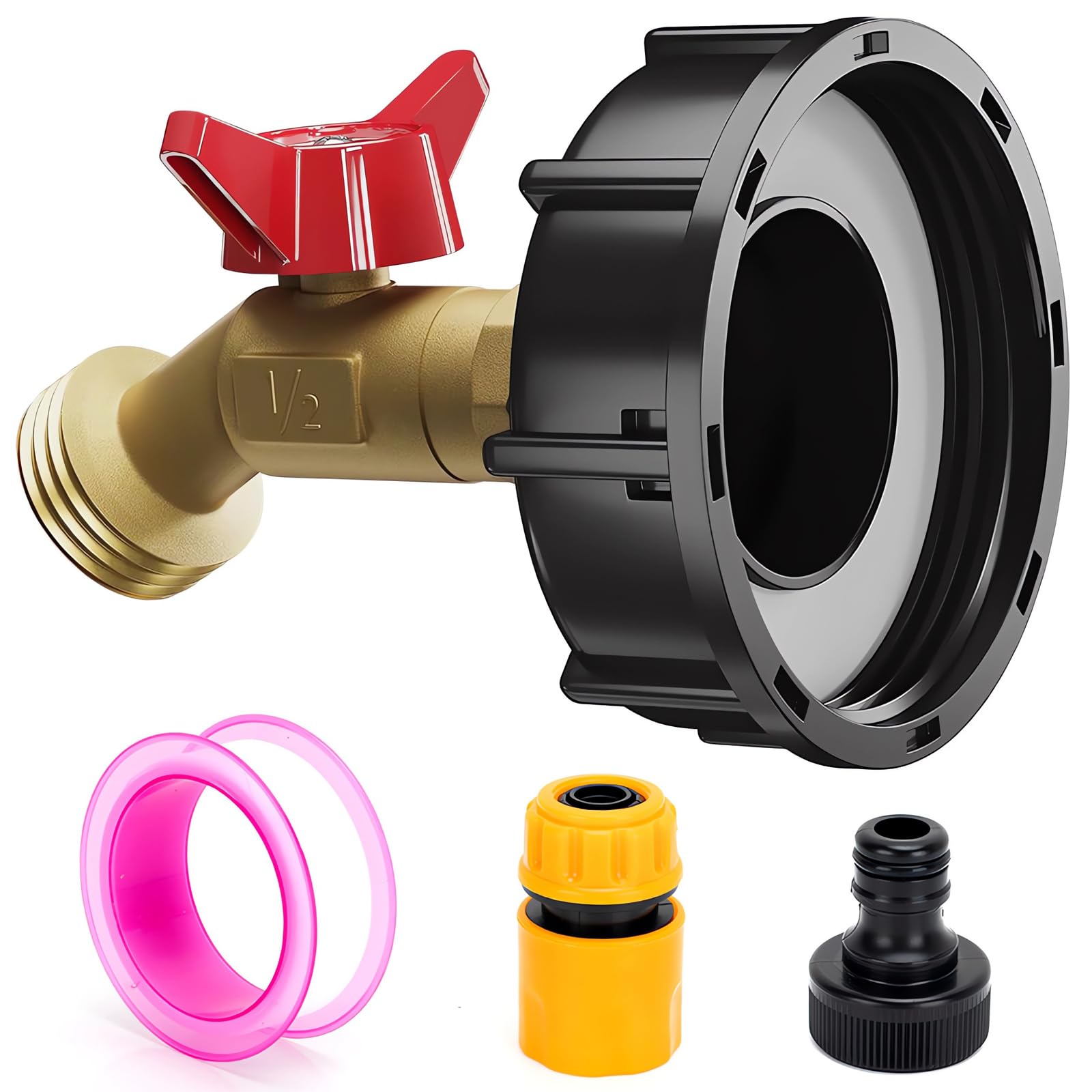 Adaptador De Latón Para Tanque IBC 275-330 Galones – Válvula De 1/2 Pulgada Para Manguera