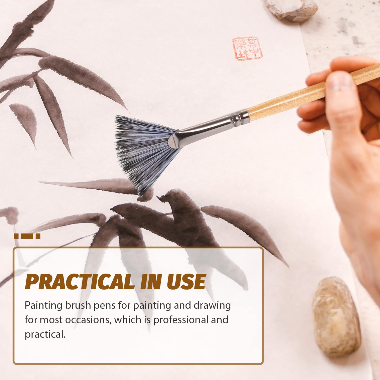 EXCEART Set de 24 Pinceaux D’Art en Bois et Nylon pour Peinture Artistique