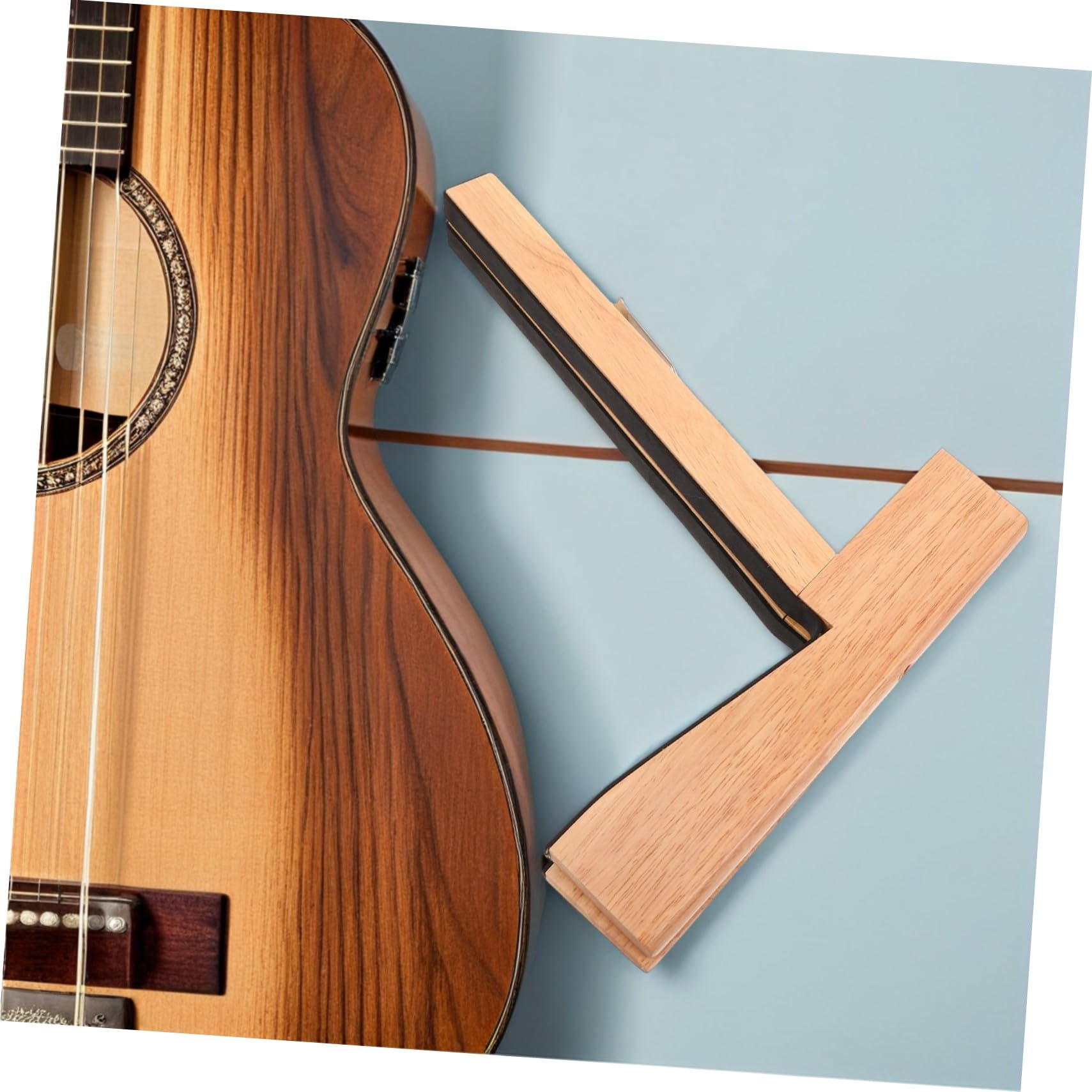 POPETPOP Stabilny Stojak Na Gitarę Muzyczną Studyjna Przenośny Kompaktowy Stojak Na Instrumenty Występy - Pionowy Uchwyt Na Ukulele Z Drewna Składany Elektryczny Banjo