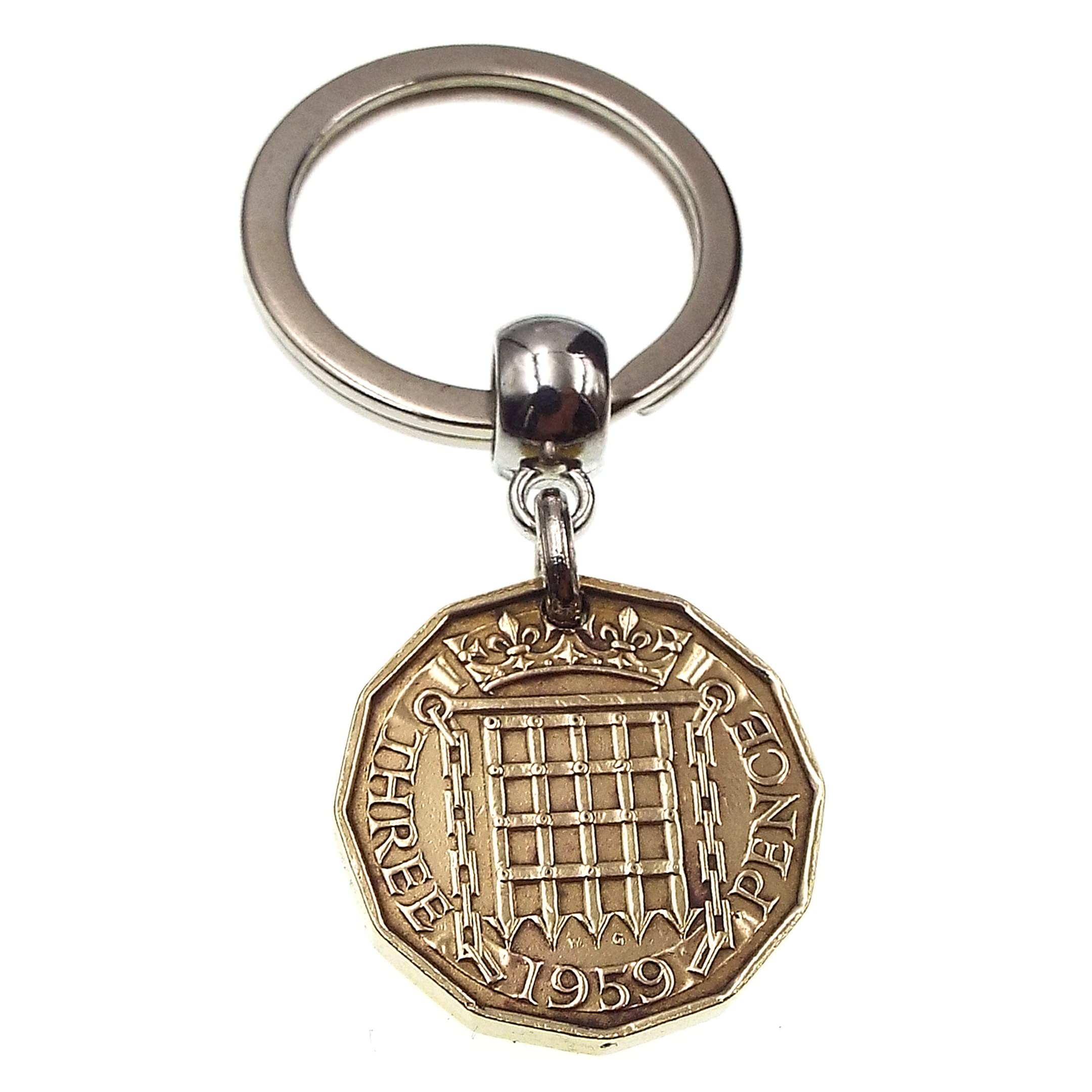 A Silver Dream Unisex Multi 1959 Brass Threepence Coin Keyring