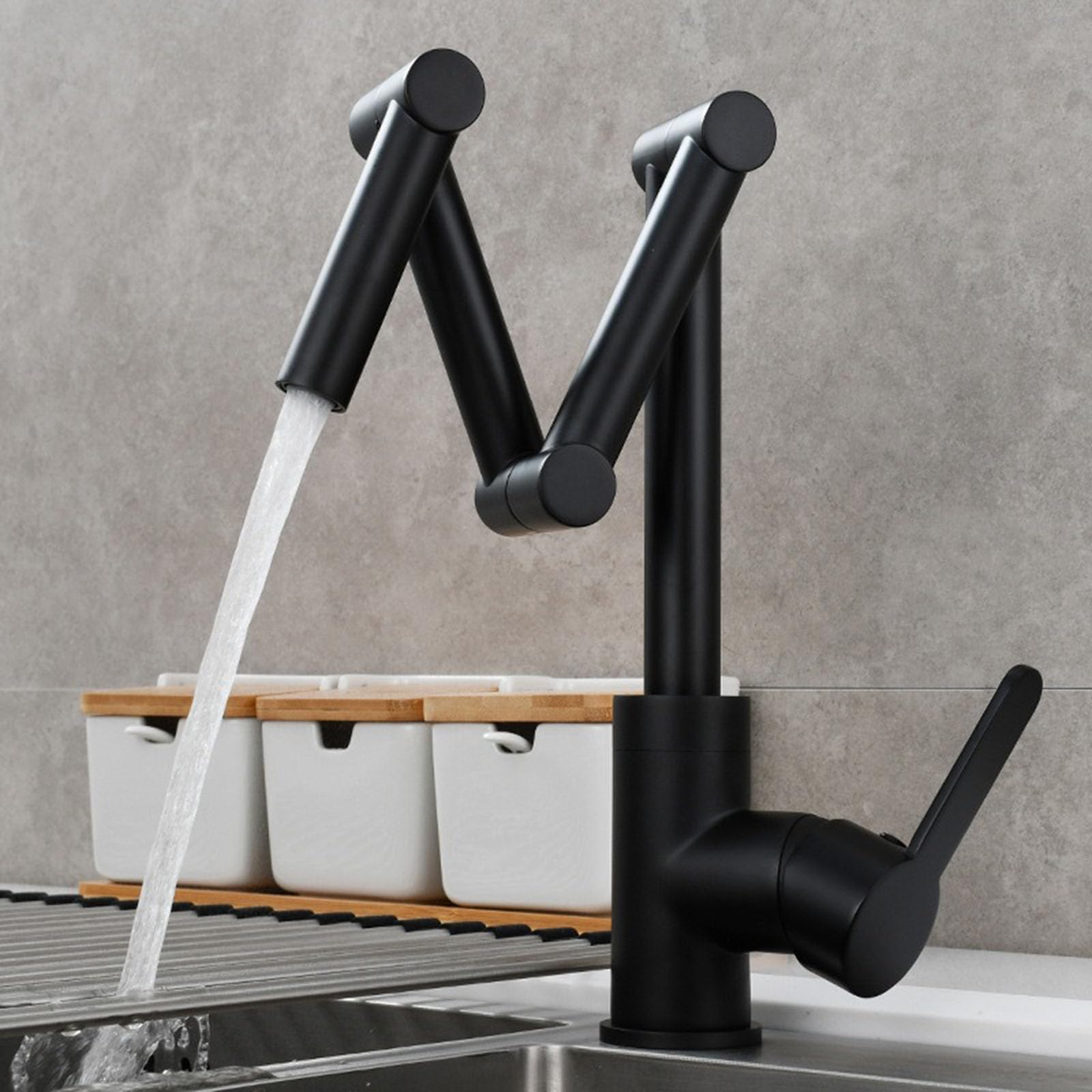 Robinet de cuisine pliable mitigeur évier laiton eau chaude et froide