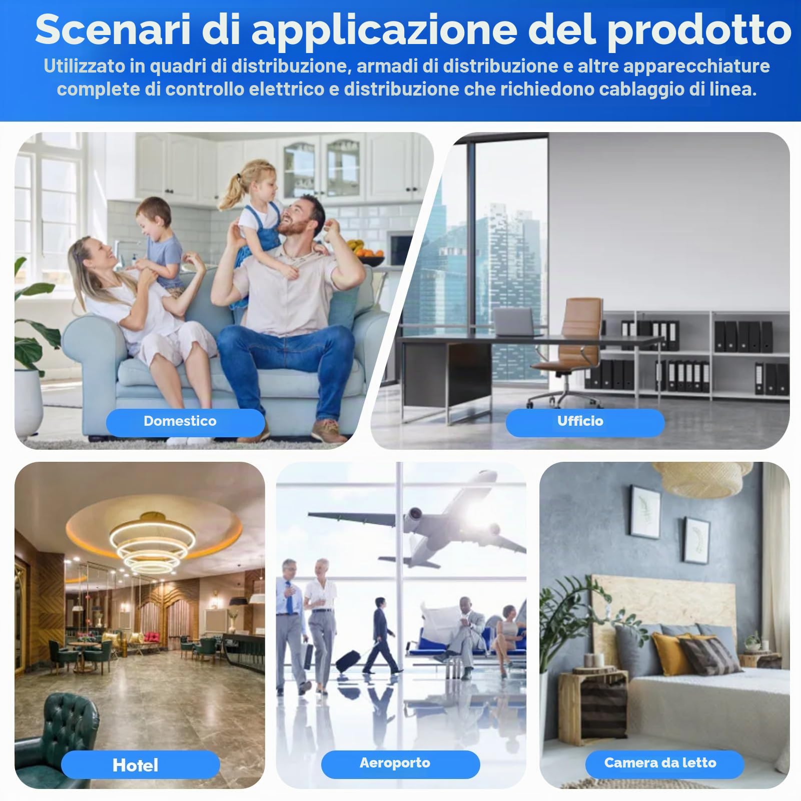 Jadeshay Morsettiera Distribuzione UKK-80A Morsettiera DIN 1 Ingresso 6 Uscite 80A con Coperchio Trasparente per Montaggio su Guida DIN