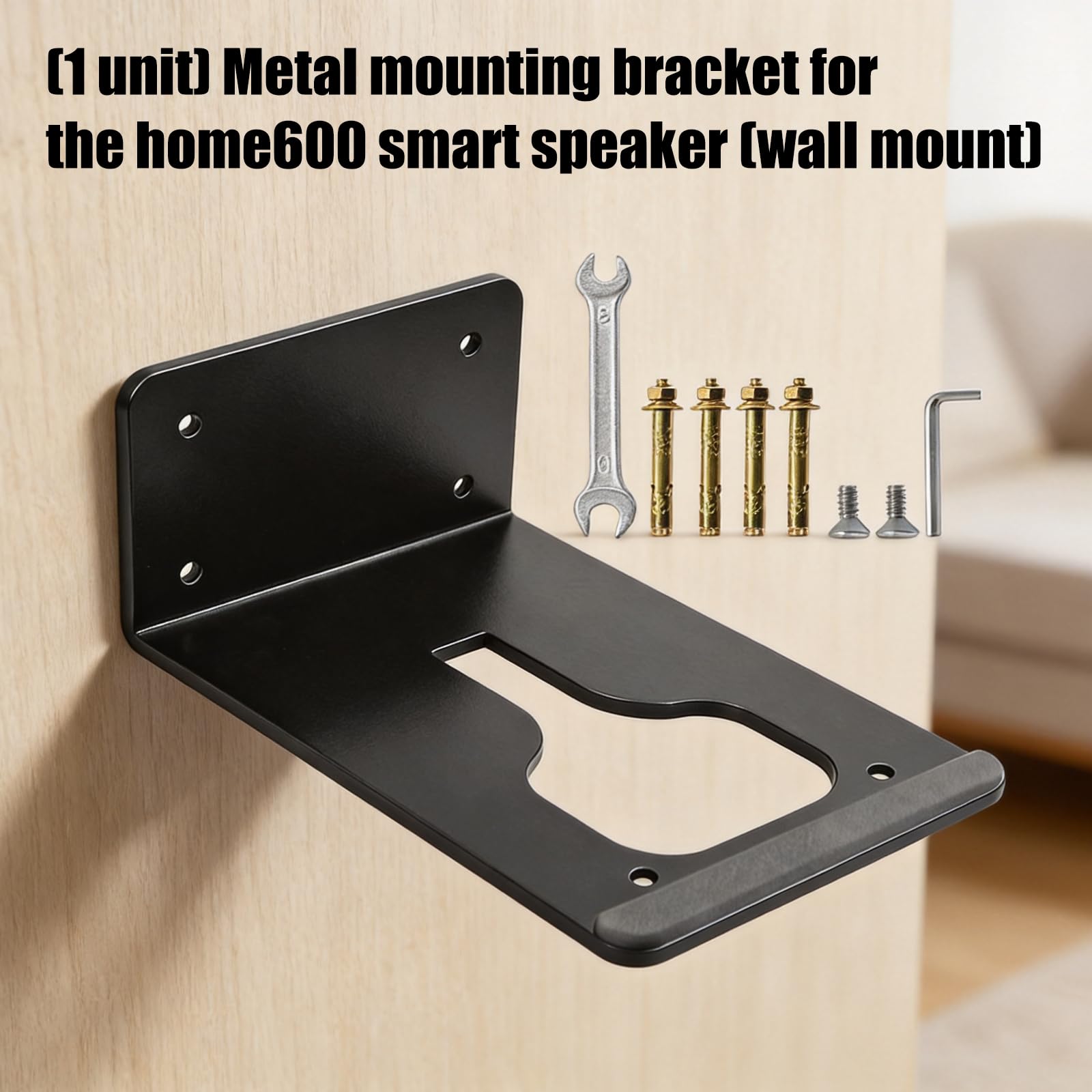 Soporte de metal montado en la pared para Home 600, para disipación de sonido y calor, ideal para espacios de vida compactos, soporte para conferencistas montado en la pared