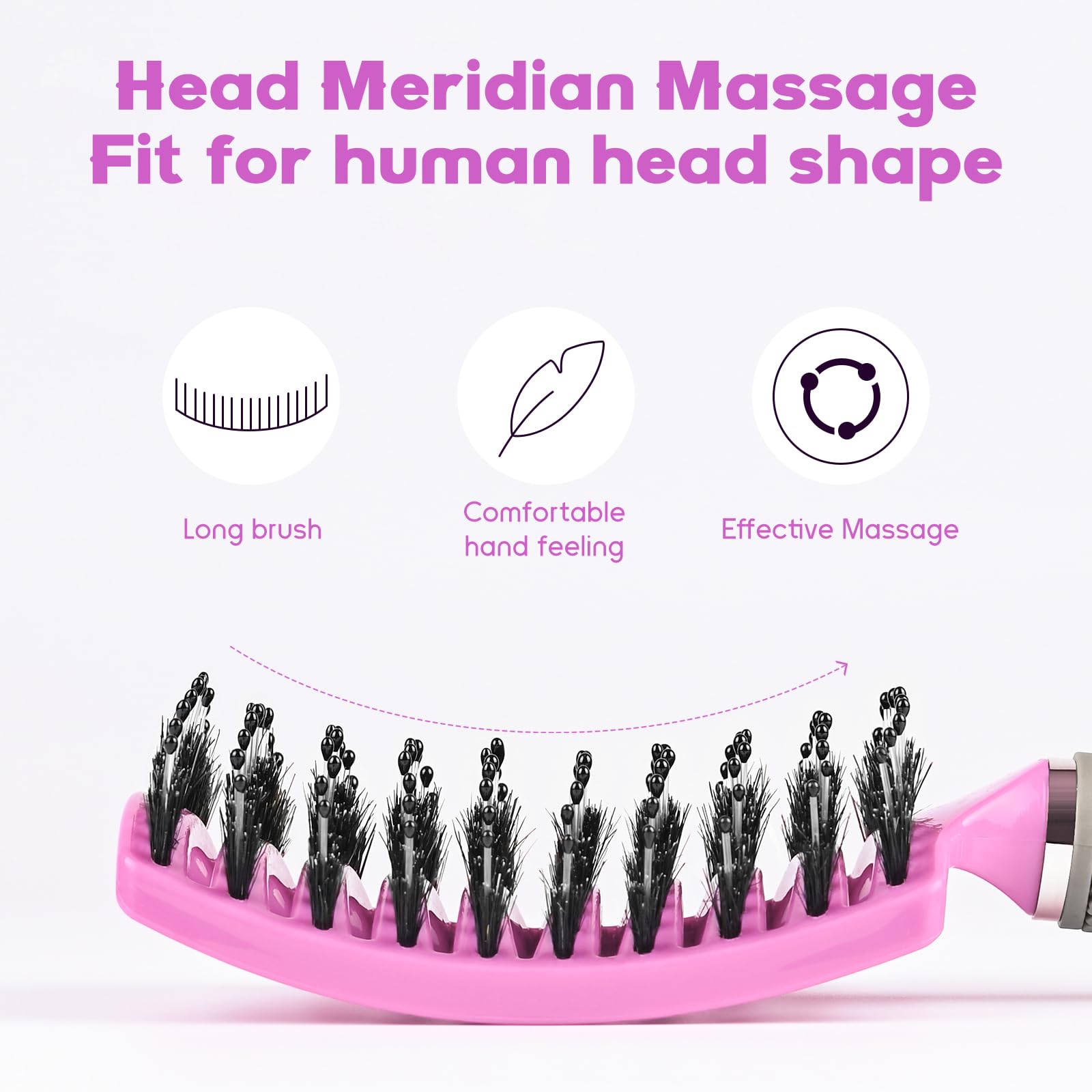 Wet Brush 2PCS Anti-Tangle Hair Brush for Women - Detangling Spiral Design, Glide Through Tangles (Pink) - Image 3