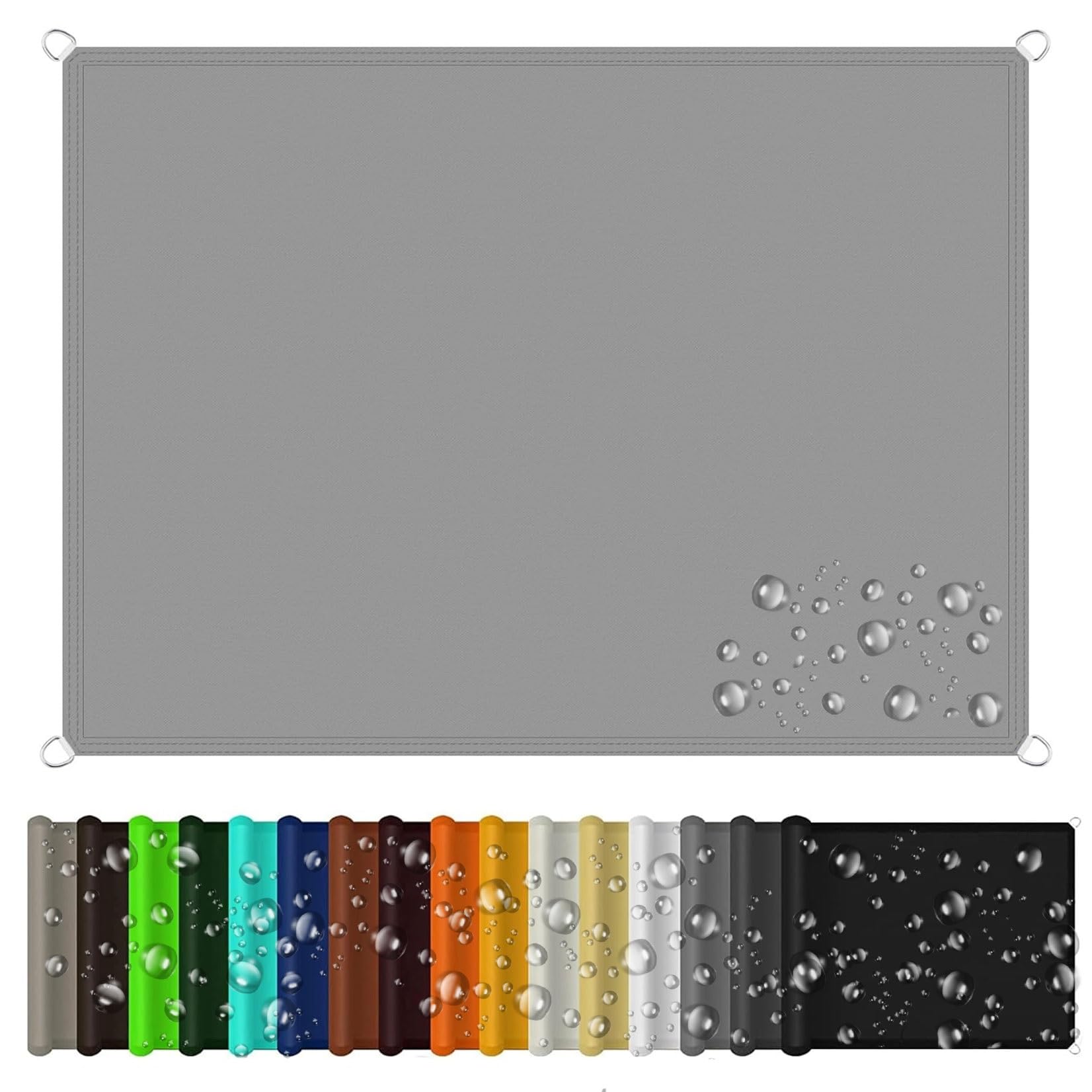 Voile d'ombrage imperméable gris clair 1,5x2m pour terrasse et jardin