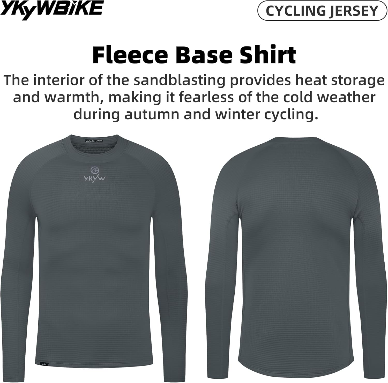 YKYWBIKE Cycling Thermal Long Sleeve Shirts Men - Wicking Compression Fleece Cycling Base Shirt Turtleneck Autumn and Winter - Image 4