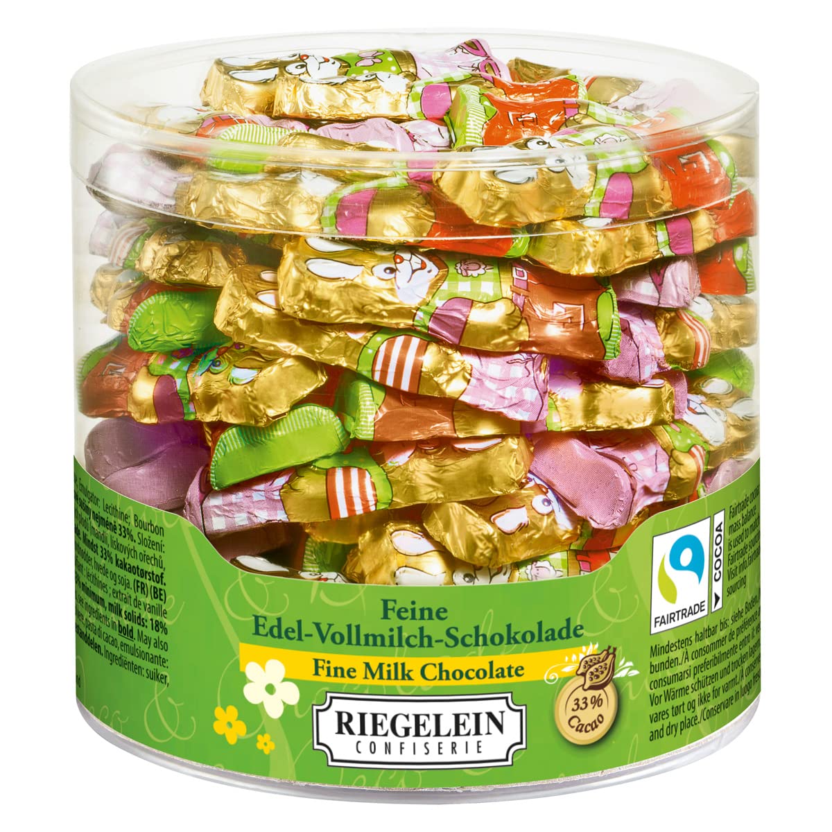Riegelein kleine Massive Osterhasen aus Edel Vollmilchschokolade 525g