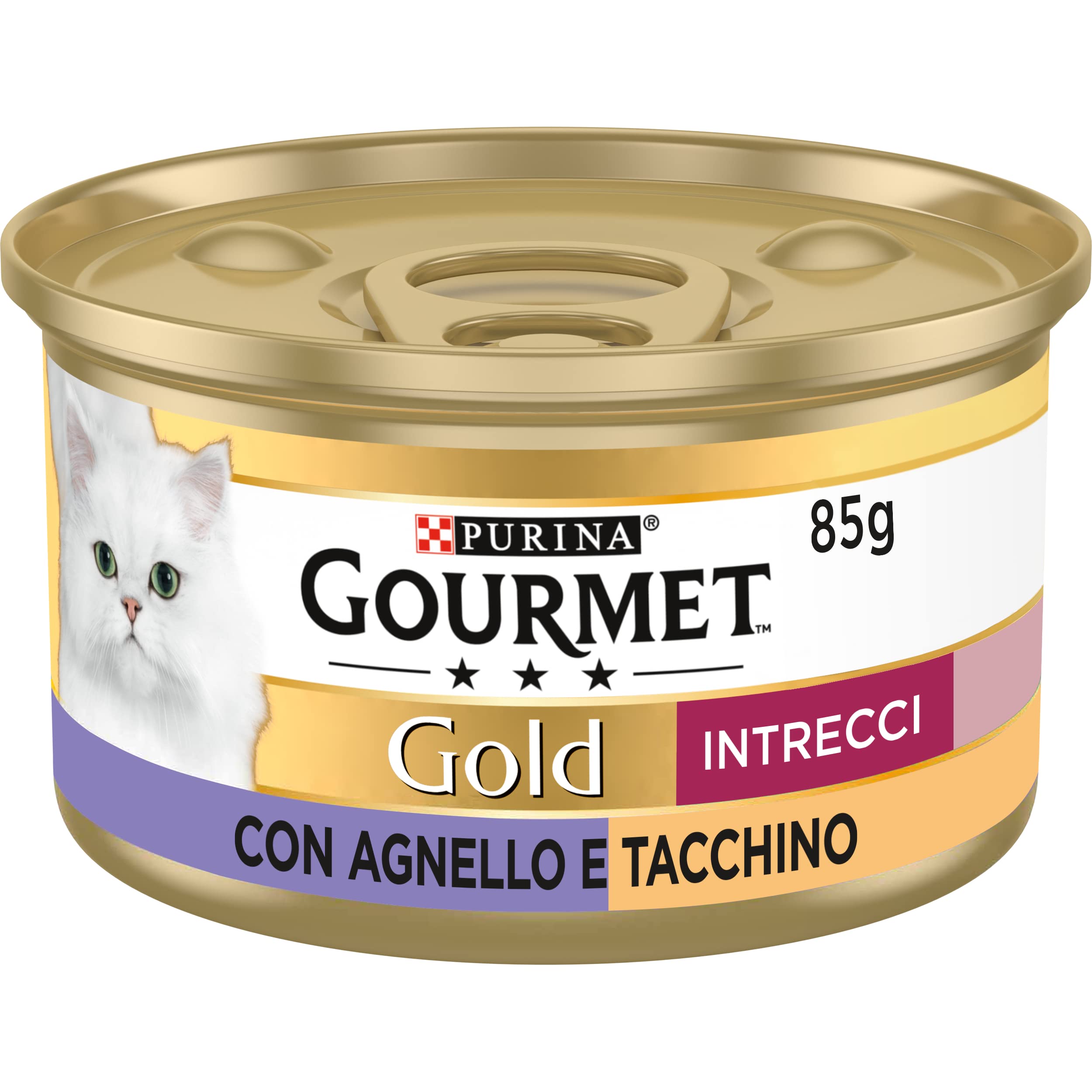 GOURMET Gold Intrecci di gusto Cibo Umido per Gatti Adulti Tortino con Tacchino e Agnello 24 Lattine da 85g