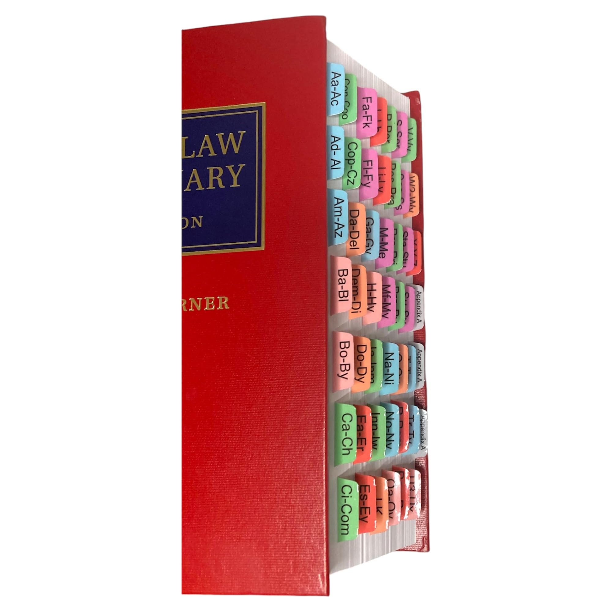 Book Tabs for Black’s Law Dictionary 12th Edition (Standard Edition). Laminated, Color-coded, and Repositionable (Book not included)