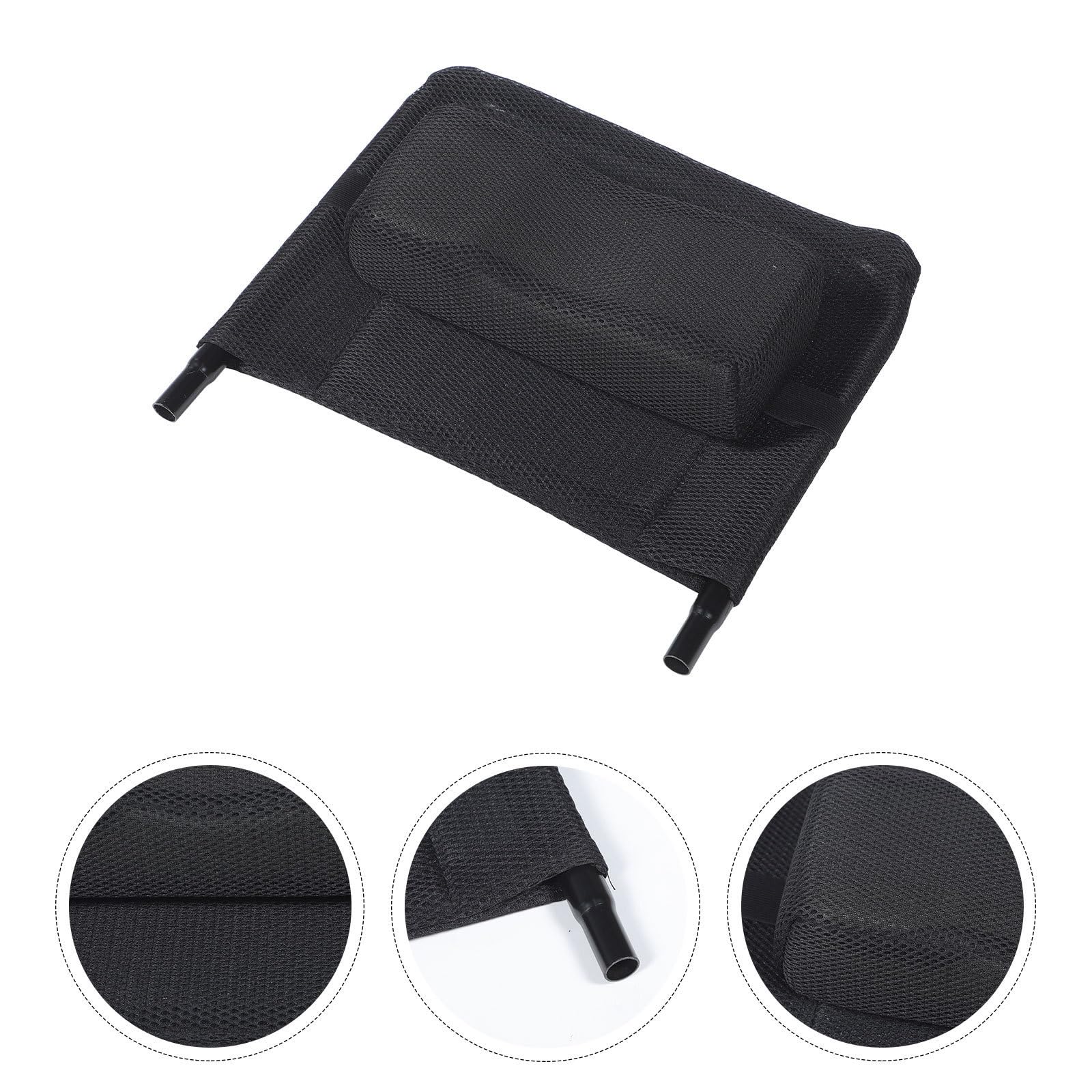 Extensión de Respaldo para Silla de Ruedas Manual de Acero al Carbono Tela de Malla Negra, Respaldo Alto y Firme para Mayor Comodidad y Soporte
