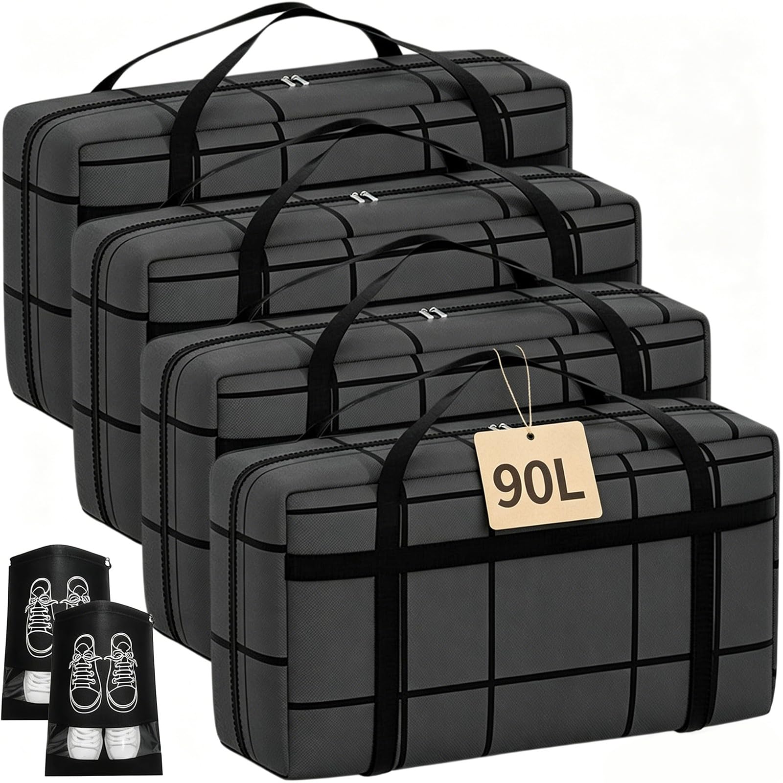 Sacs de déménagement 90L grands sacs de rangement vêtements et couettes rigides