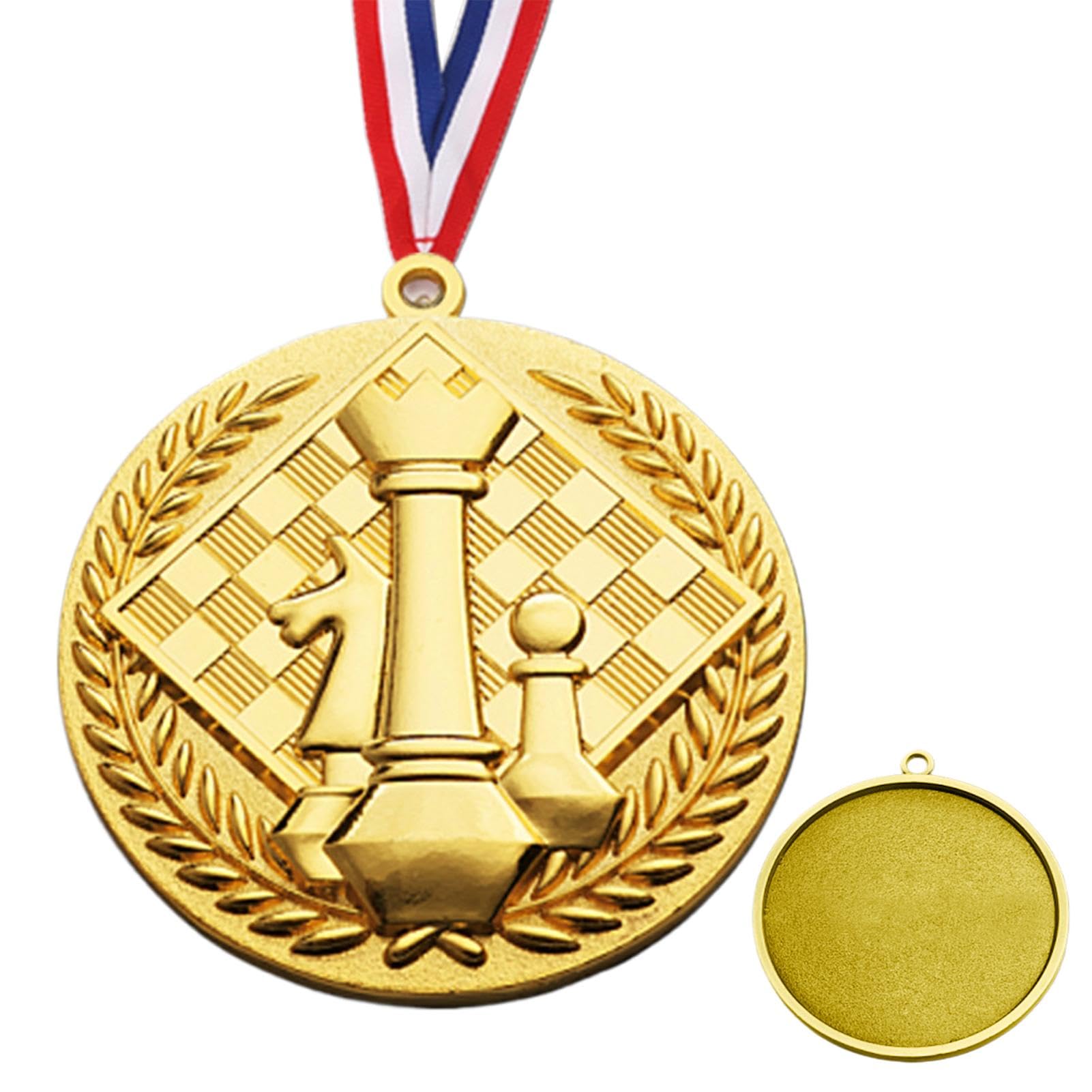Medallas para premios: medallas de ajedrez en relieve, medallas de oro para niños, medallas portátiles de rollo de honor, premio de trofeo, regalo para niños y adolescentes