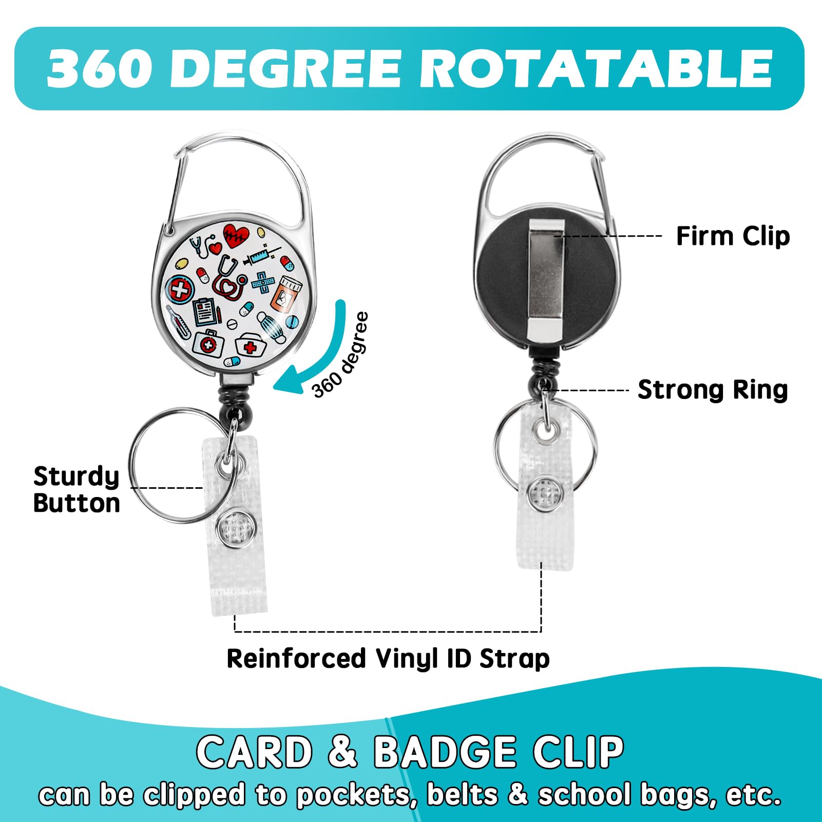 Porta badge identificativo con cordino staccabile per collo (Infermiera)