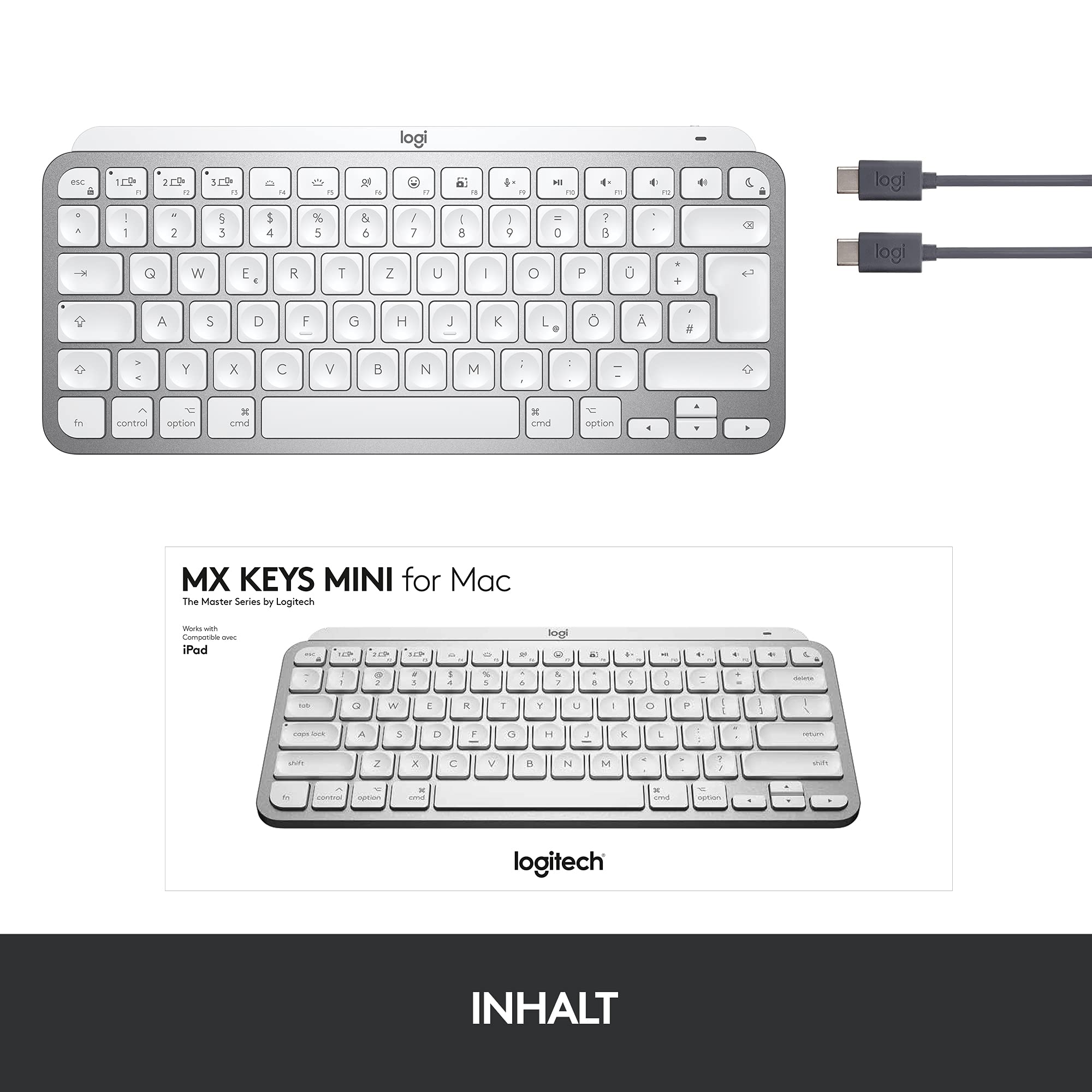 Logitech MX Keys mini For Mac Minimalist inalámbrico retroiluminado teclado - DEU QWERTZ