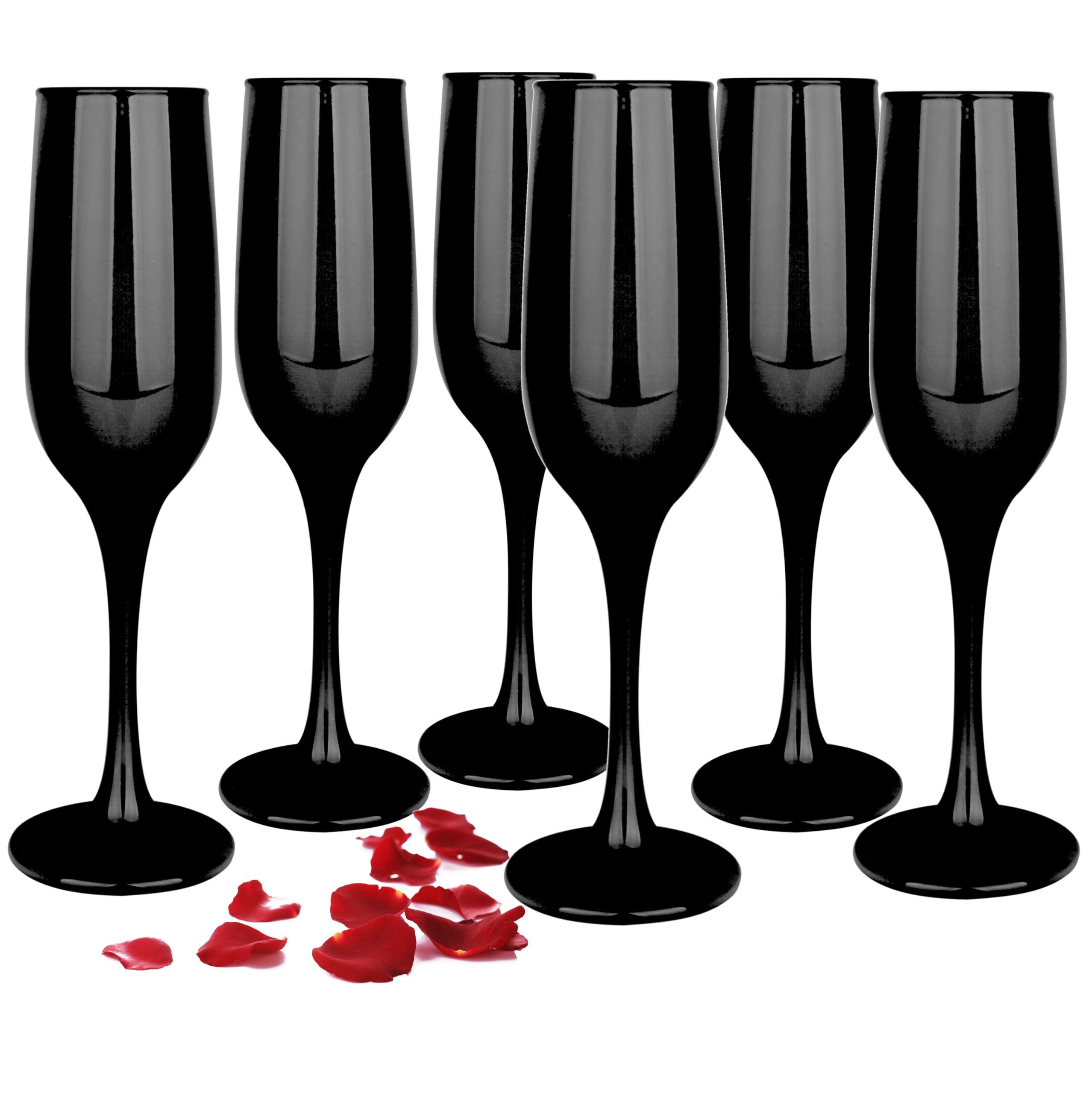 Glasmark Krosno 1992 Transparent Glasmark Krosno Glasses Set Of 6 0.2 Litre Champagne Prosecco Glass Goblet Champagne Glasses Sparkling Wine Glasses Wine Glasses Black 6 X 200 Ml