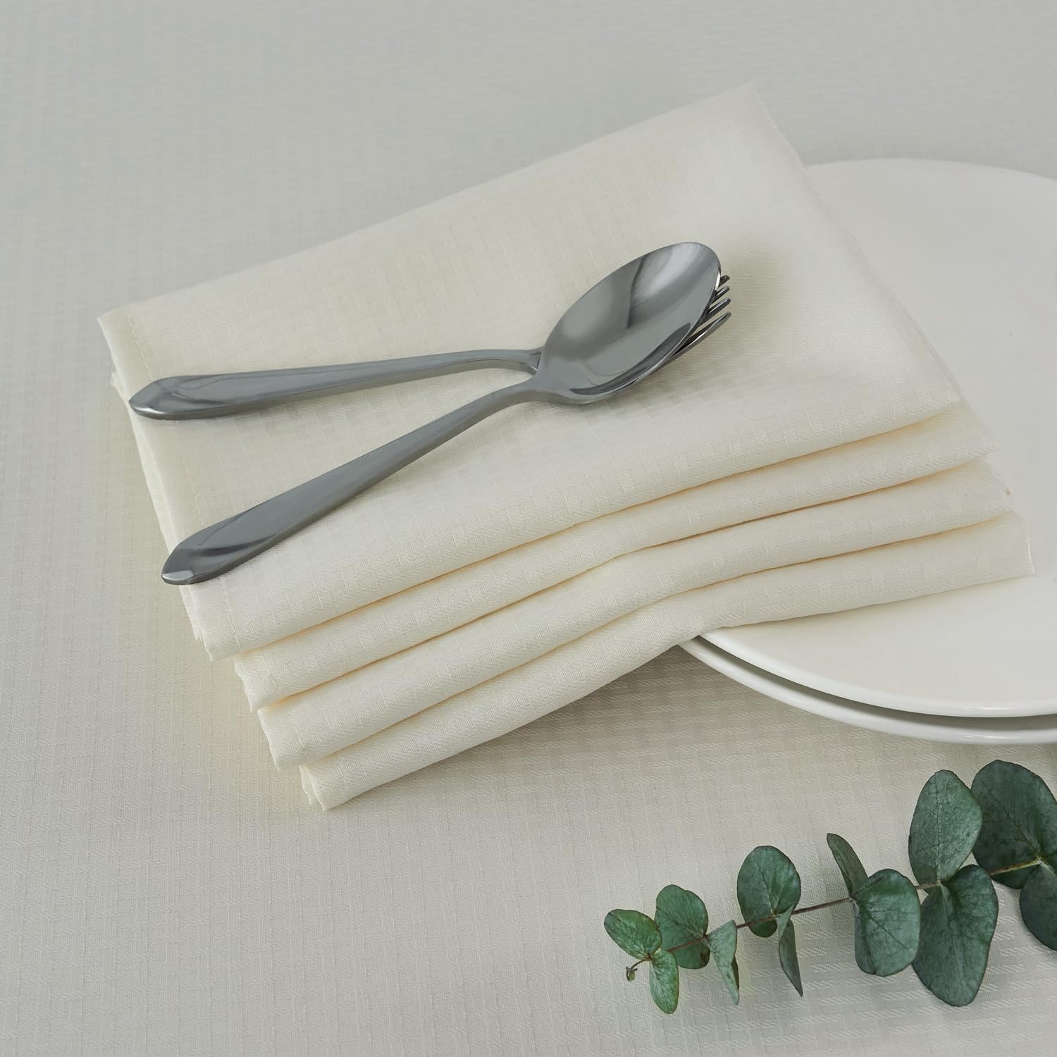 maxmill Cloth Napkins 20 x 20 Inch Weaved Texture Pattern Soft Comfortable and Luxury Serviette for Restaurant Family Dinners Weddings Parties and