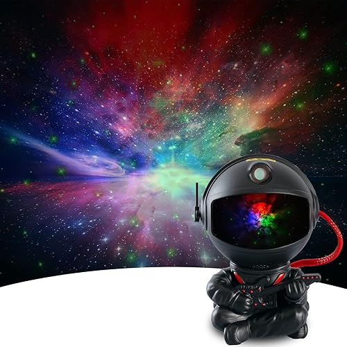 Proyector de estrellas de astronauta, luz nocturna para niños, luz de proyector de nebulosa. Proyector de galaxia para dormitorio, sala de juegos