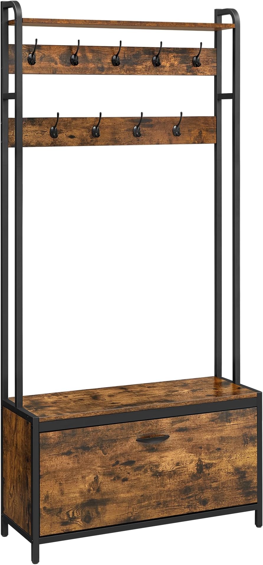 HOOBRO Coat and Shoe Rack, Coat Rack with Shoe Storage, Hall Tree with ...