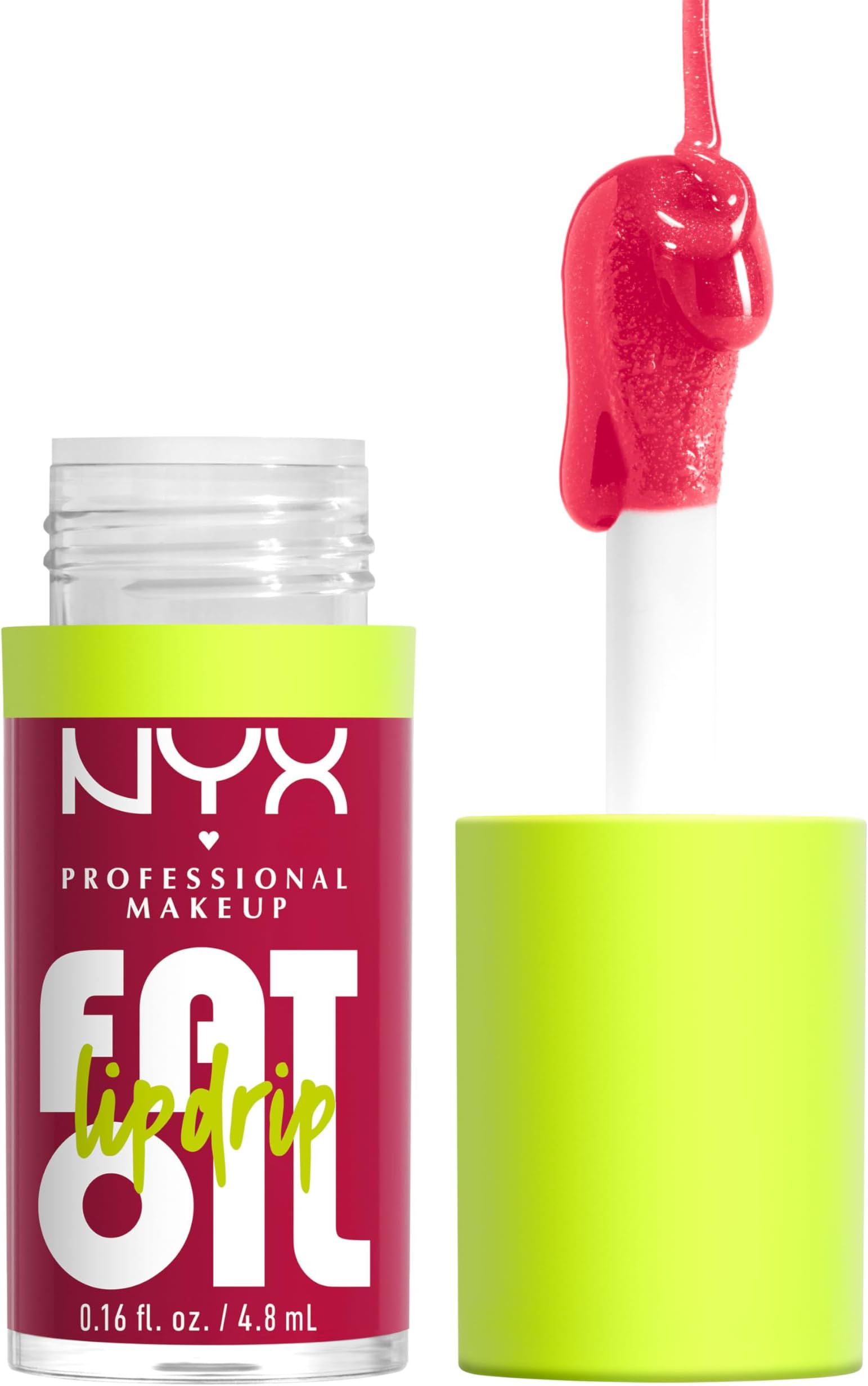 Lip Oil, Fat Oil Lip Drip, High Shine Tinted Gloss, 12hr Hydrating Lip Treatment with Squalane, Non-Sticky, Vegan, Shade: Newsfeed
