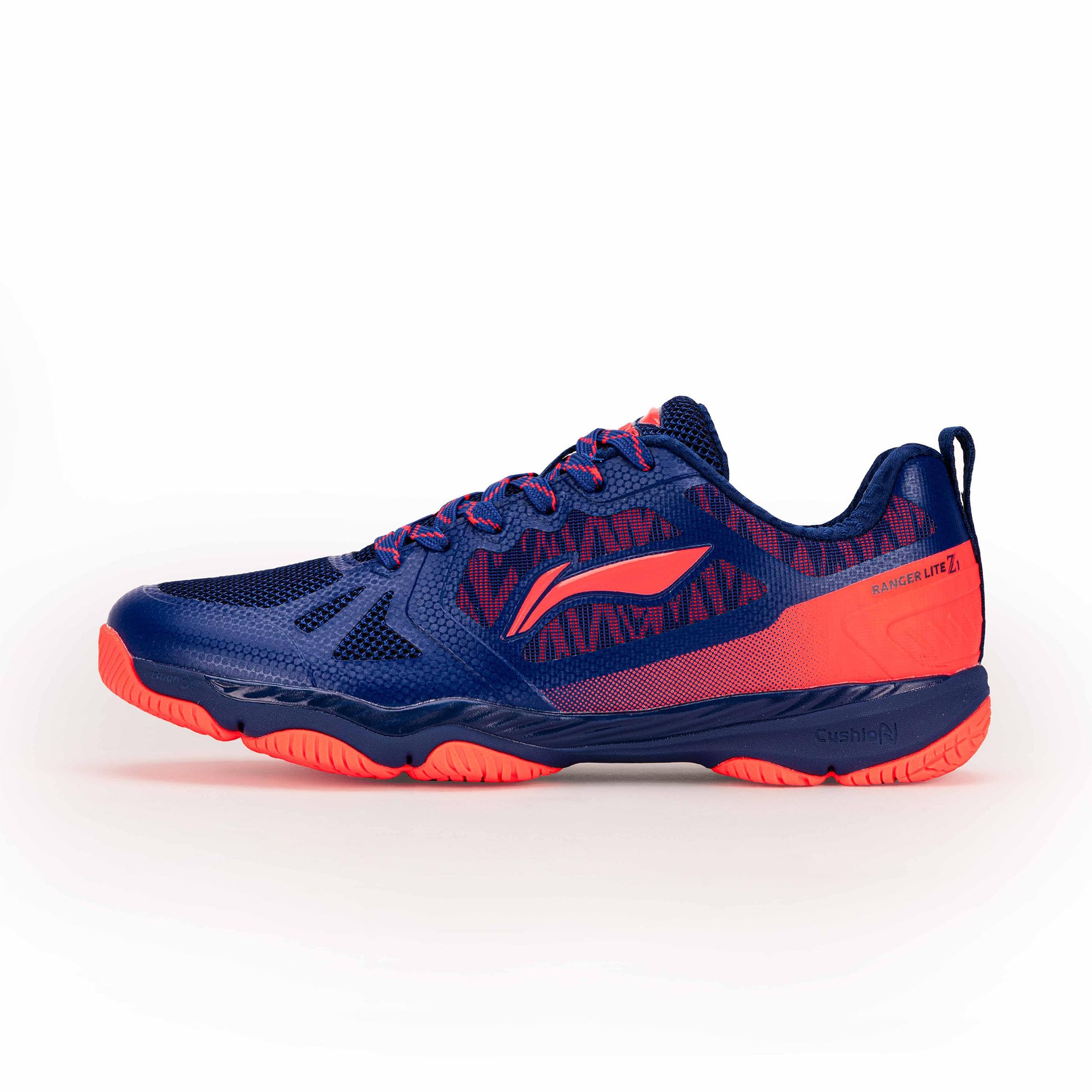 Li-NingRanger Lite Z1 Non-Marking Cushion Badminton Shoe (Navy/Orange Red, 12UK)
