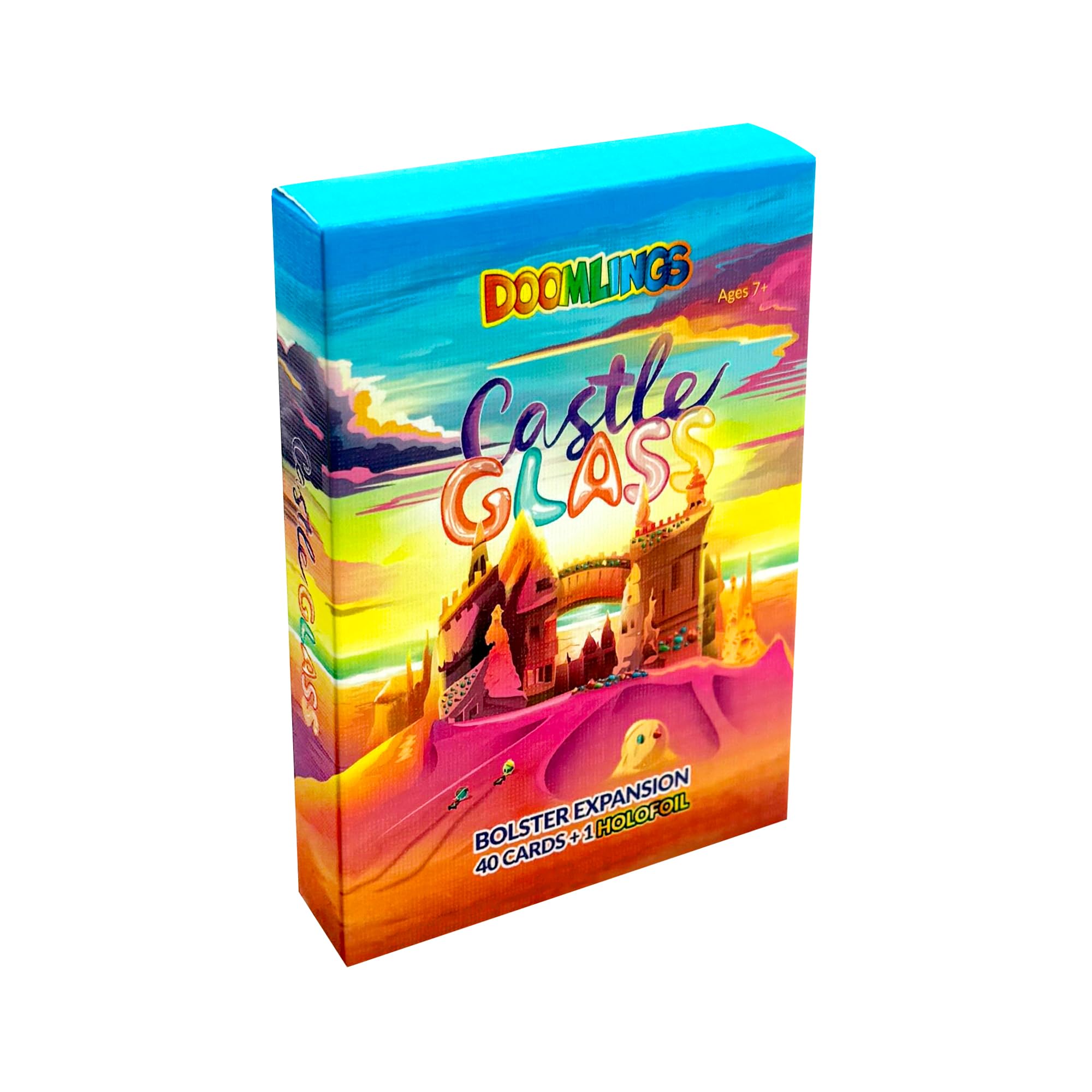 Doomlings Castle Glass Expansion – 37 New Traits, 2 Ages & Mystery Holofoil Card Bolster Pack – Board Game Expansion Adds Fish Shell Coral Classes & Bonus Point System for Collectors & Players