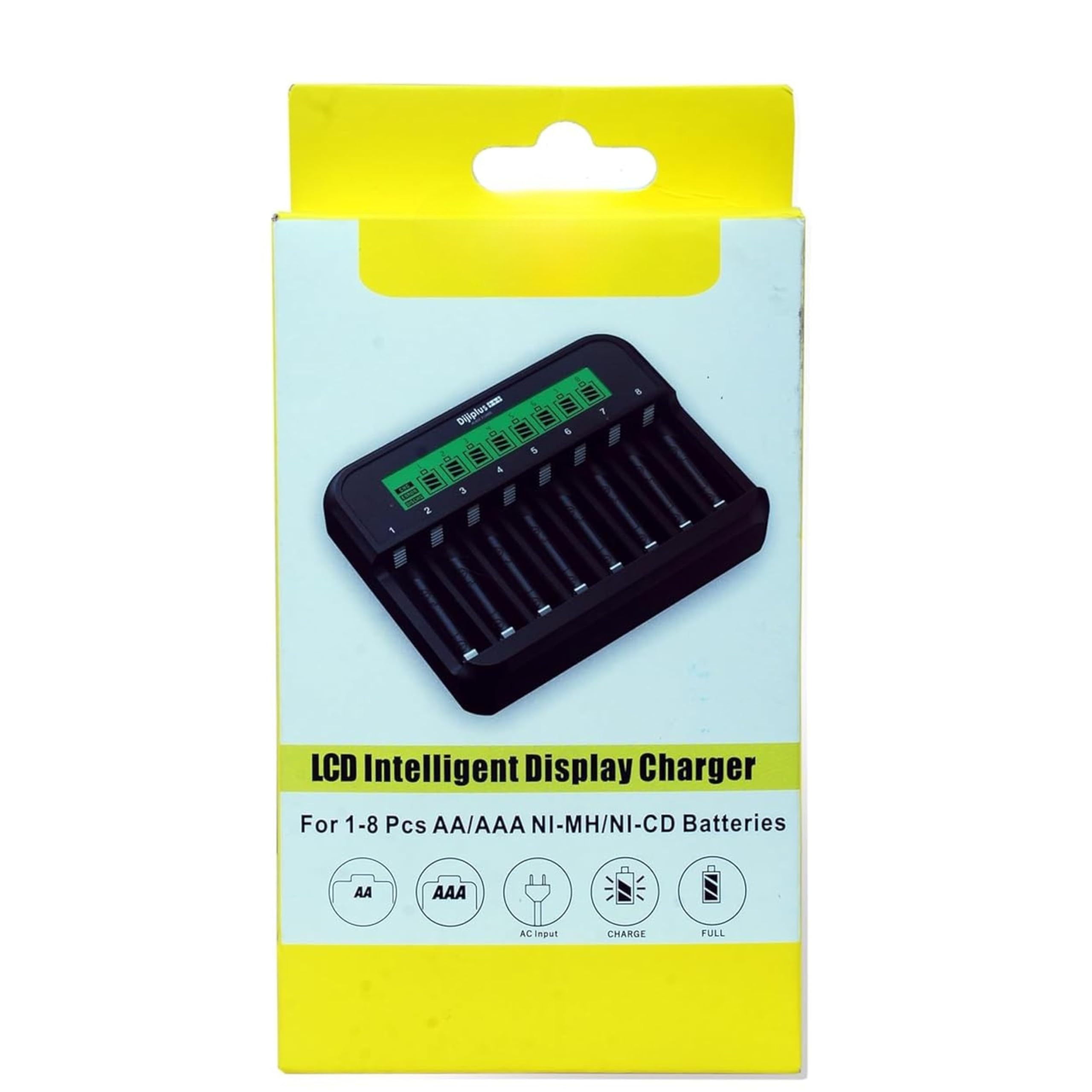 Camaura 8-Cell Battery Charger | Fast & Safe Charging for AA/AAA Ni-MH & Ni-CD Rechargeable Batteries | Smart LCD Display Multi-Slot Charger-Black-picture-16