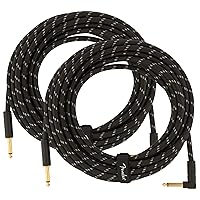 Vista 57 de Fender 10-Foot Professional Instrument Cable, Straight-Angle, Desert Camo - 2 Pack