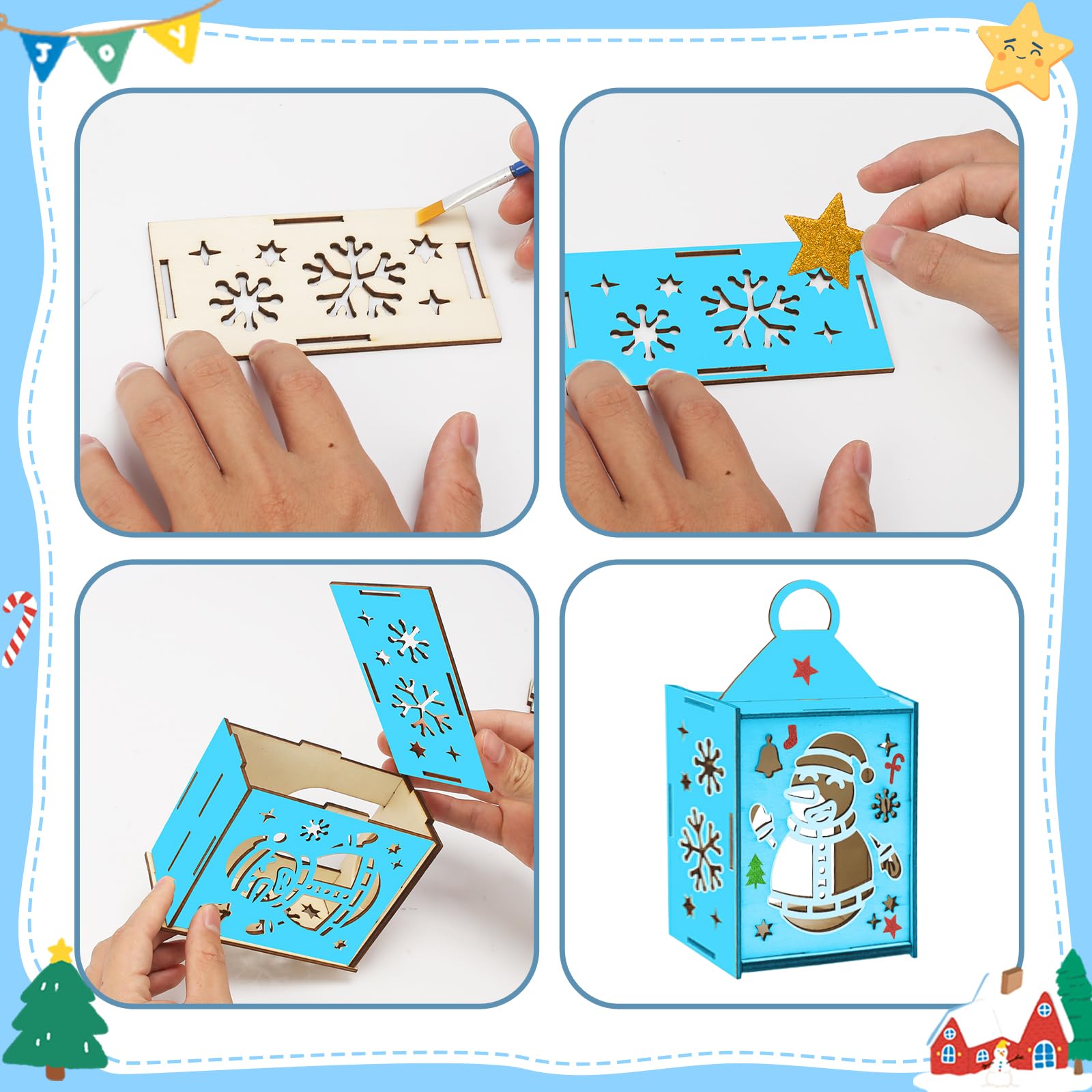 Bexdug Kit per Realizzare Lanterne di Carta | Lanterna Colorata Rotonda Fai da Te per Bambini,Kit Artigianali, Lanterne a LED per Bambini, Festival, Feste, Esterni, Interni, Regali di Compleanno