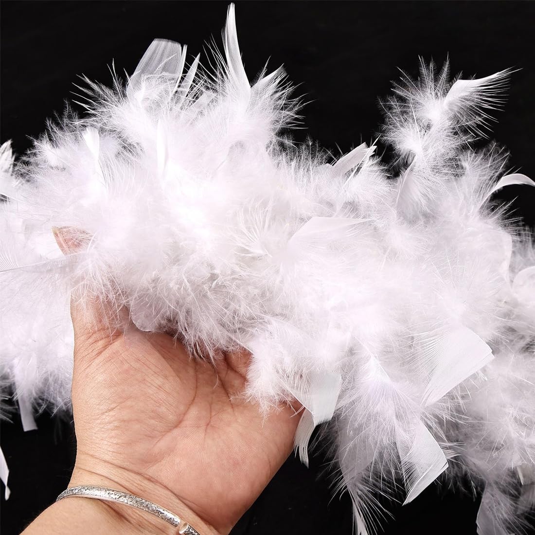 Boas de déguisement pour enfants,Écharpe en plumes blanches de 2 m, idéale pour la décoration de mariage, l'emballage de bouquets DIY