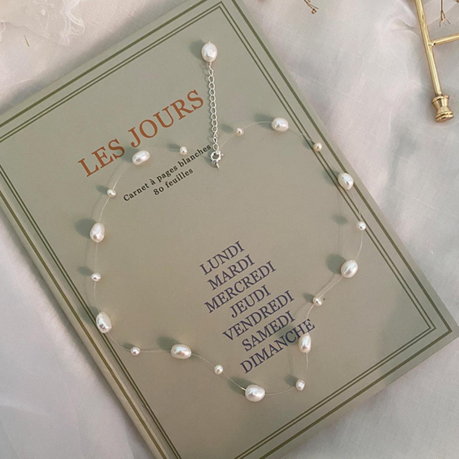 LOKILOKI Natural Baroque Pearl Necklace 925 Sterling Silver Accessory Jewelry Gifts For Women