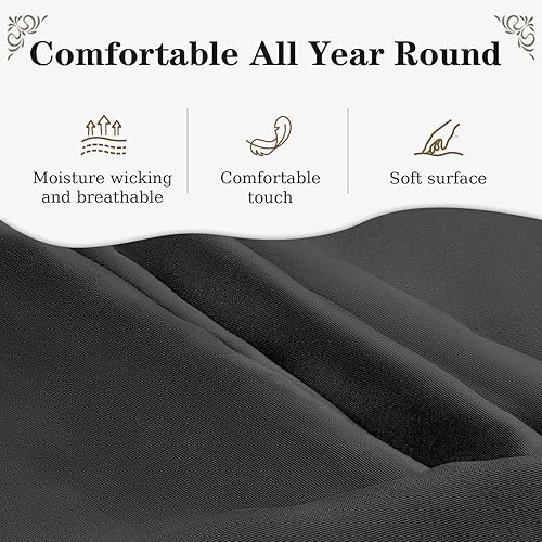 Miniatura 4 de Funda de colchón de futón japonés con cremallera, tamaño Queen, 82 pulgadas de largo x 62 pulgadas de ancho, plegable, lavable, color negro