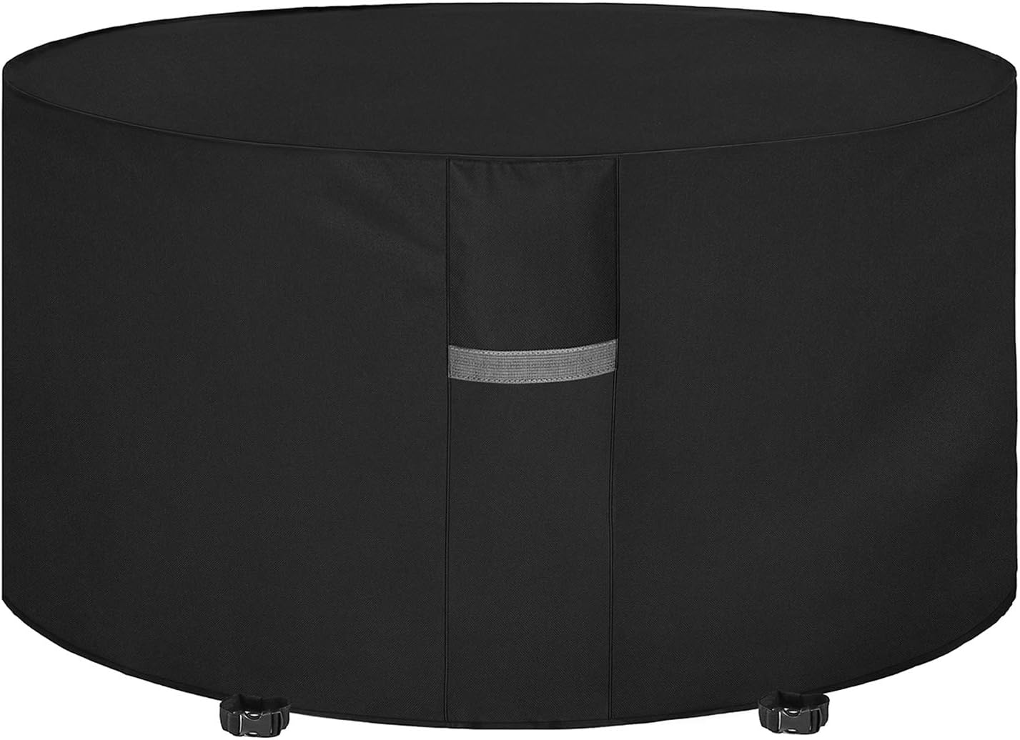 DokonGarden Furniture Covers Waterproof Heavy Duty 600D Oxford Fabric Garden Table Cover with Air Vent Windproof Anti-UV Patio Outdoor Table and Chairs Cover, Round (ร190x80cm) - Black