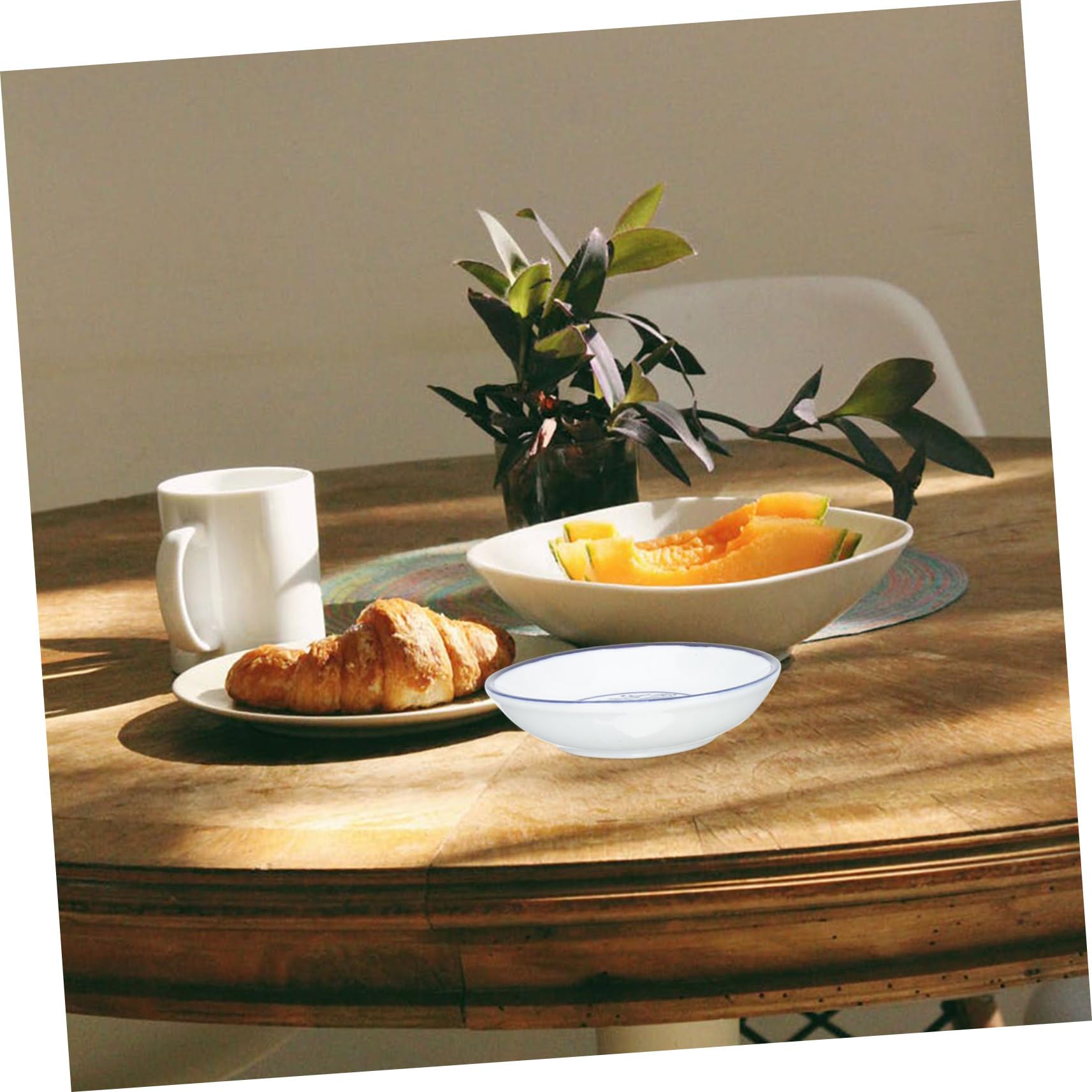 FUNOMOCYA 4pcs Seasoning Dish White Serving Platter Small Serving Platter Sauce Container Sauce Seasoning Plate Relish Plate Pottery Dip Bowl Condiment Dishes Pudding Cups Ceramics re-usable