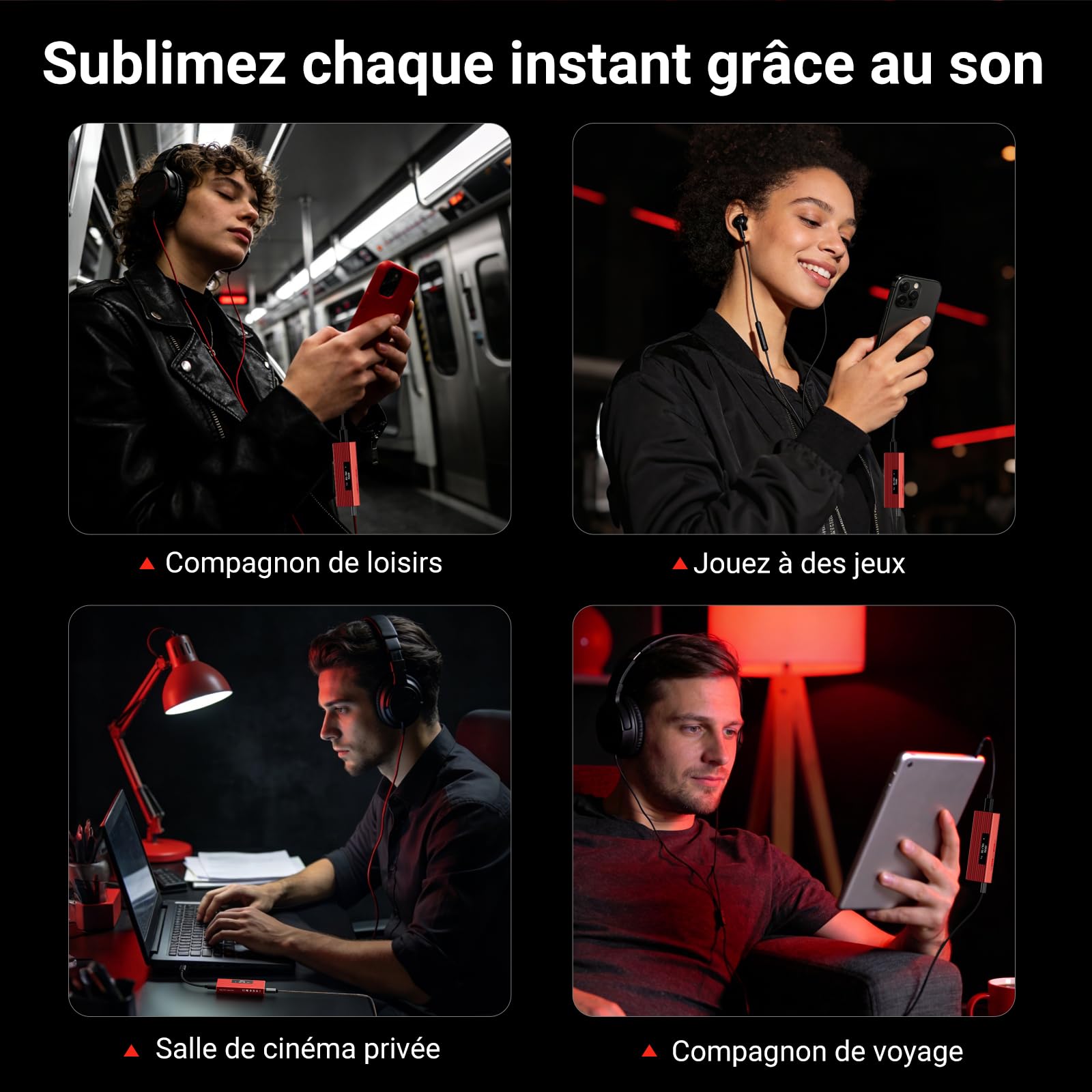 joliker Amplificatore Cuffie DAC USB-C Portatile Hi-Fi ES9028Q2M, DSD256/PCM 384kHz 32bit, uscite 3,5mm + bilanciata 4,4mm, Compatibile iPhone 15/16, Android, PC, Mac