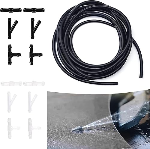 Miniatura 7 de awlbed Kit de 13 mangueras para limpiaparabrisas de automóvil, 1 manguera de goma de 13.12 pies, 4 conectores de manguera en T, 4 conectores I, 4