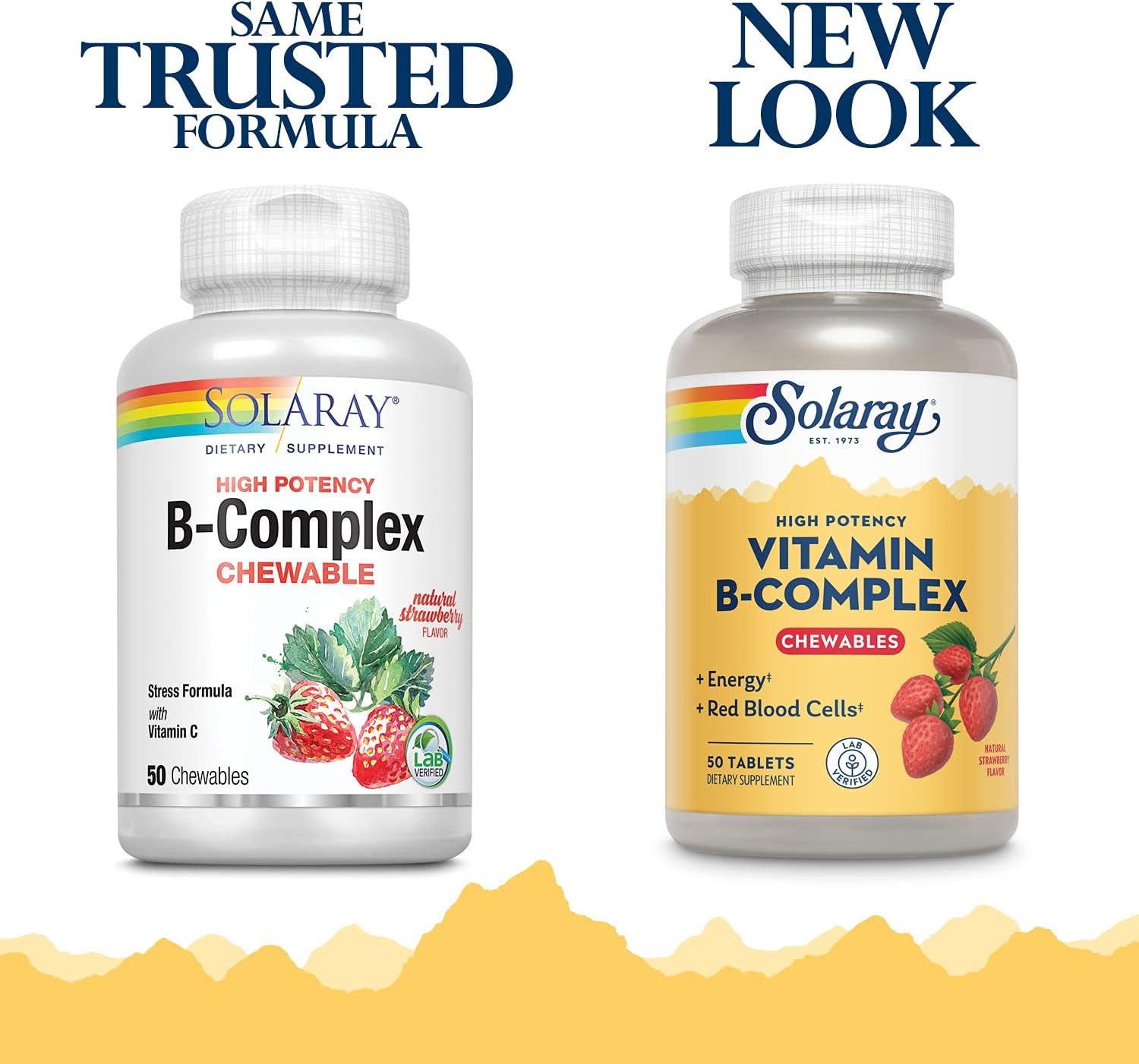 Solaray, High Potency B-Complex Chewable, Natural Strawberry Flavor, 50 Chewables