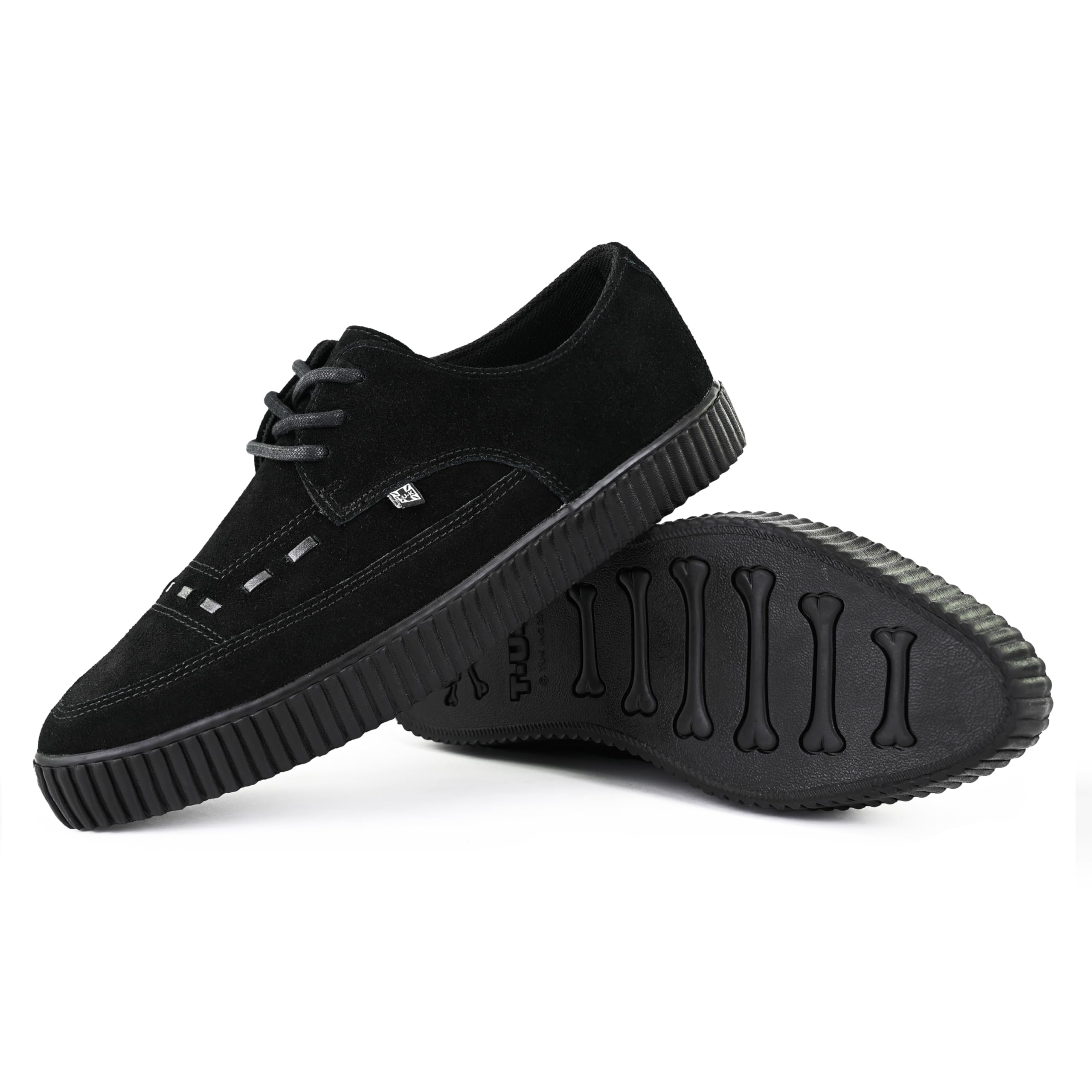 T.U.K. Pointed Creeper Sneakers - Zapatos Hombre y Mujer - Estilo Punk Gótico y Rockero Zapatillas de Lona y Gamuza con Cordones